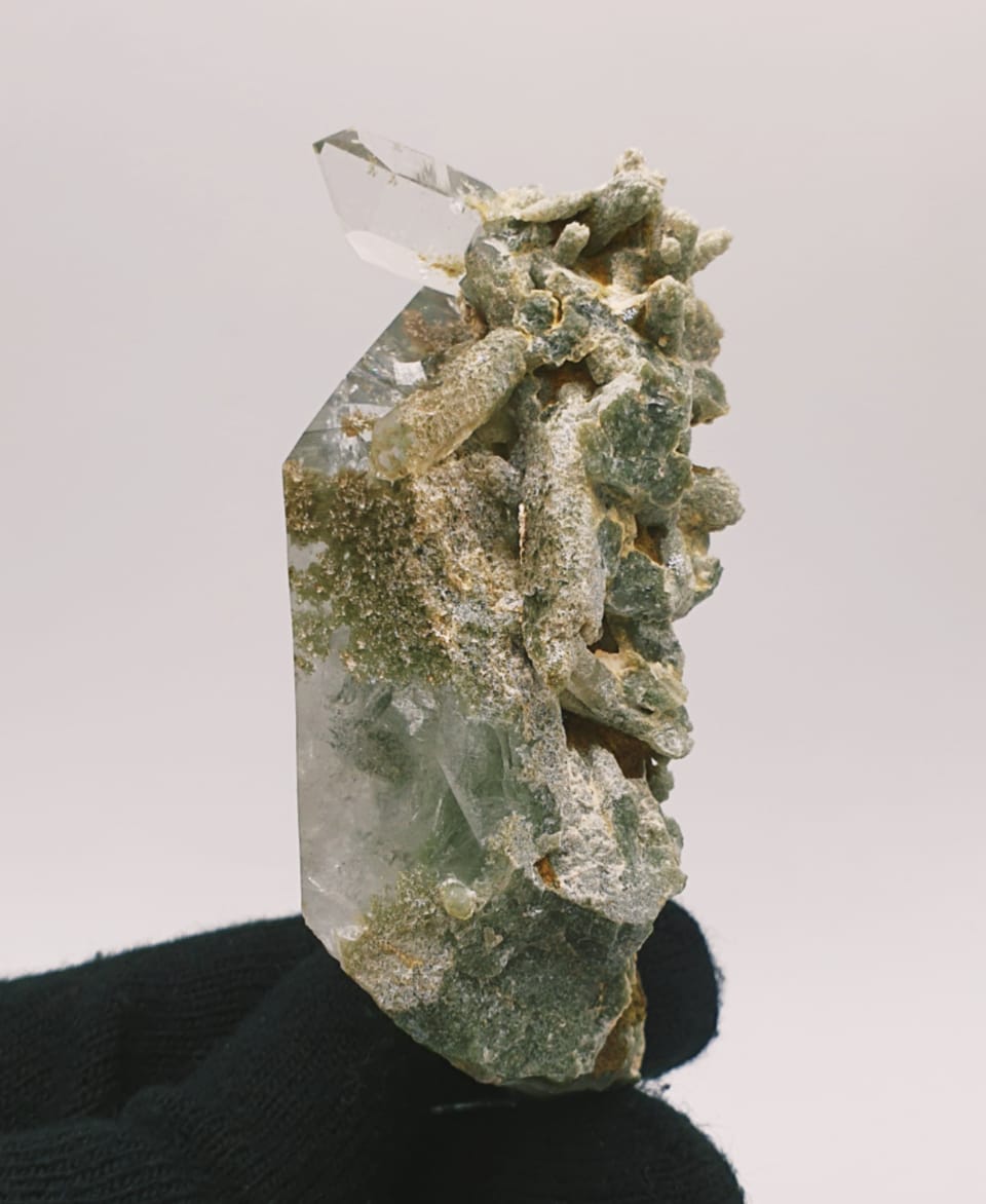 Gorgeous Chlorite Quartz With Pointed Terminated Secondary Crystals