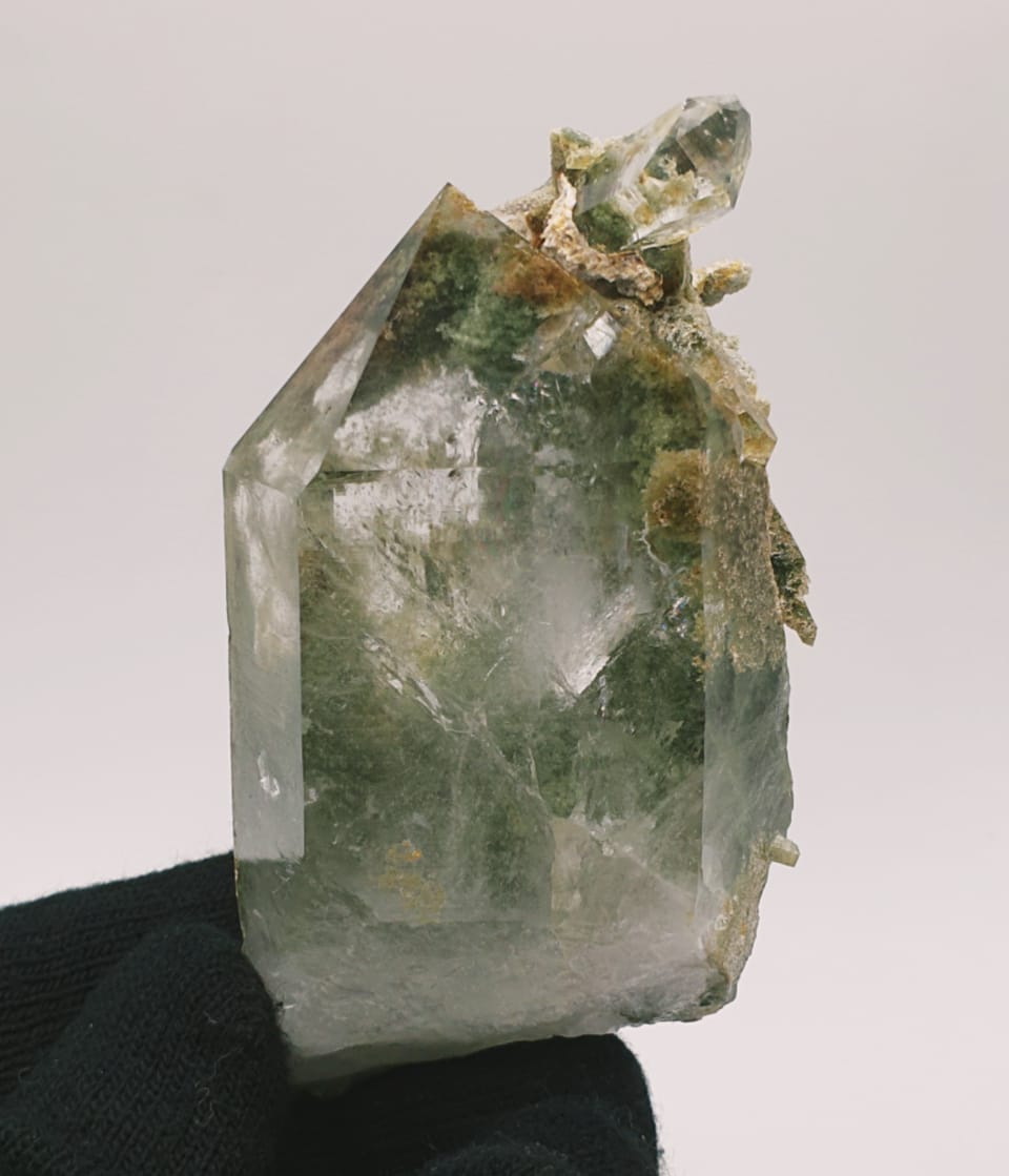 Gorgeous Chlorite Quartz With Pointed Terminated Secondary Crystals