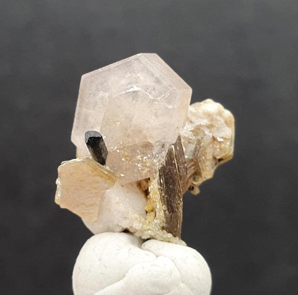 Gorgeous Combination Piece Of Pink Apatite with Garnet, Muscovite, Schorl And Albite