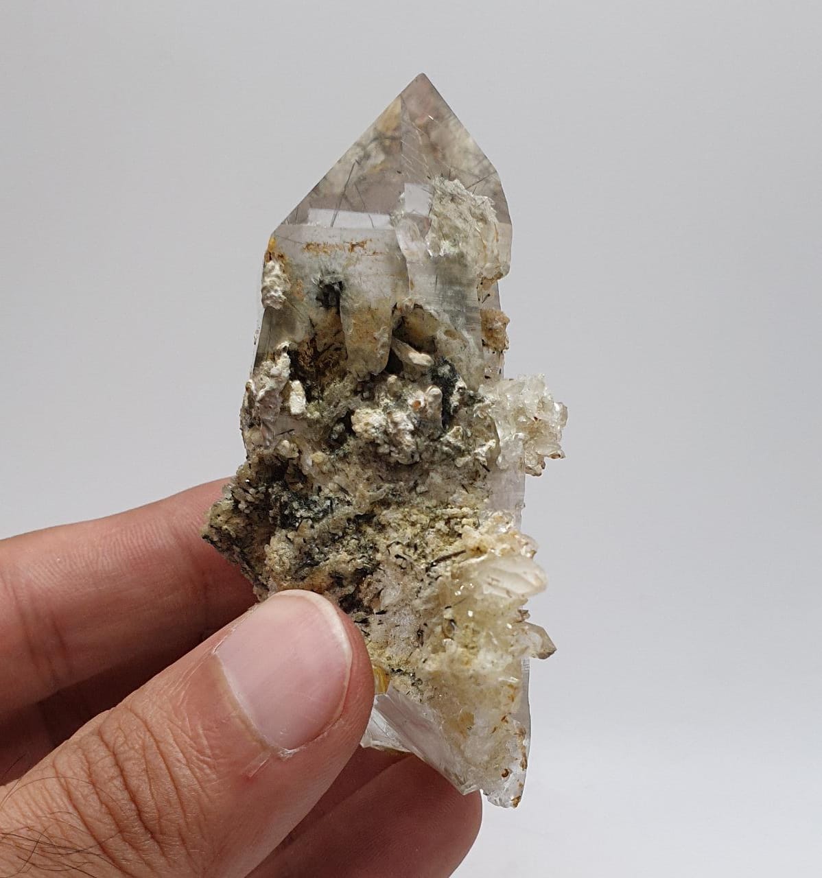 Gorgeous lustrous Quartz with fine needles of Rutile inclusion