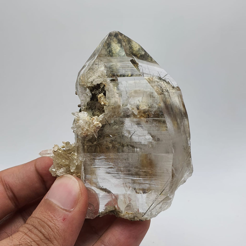 Gorgeous lustrous Quartz with fine needles of Rutile inclusion
