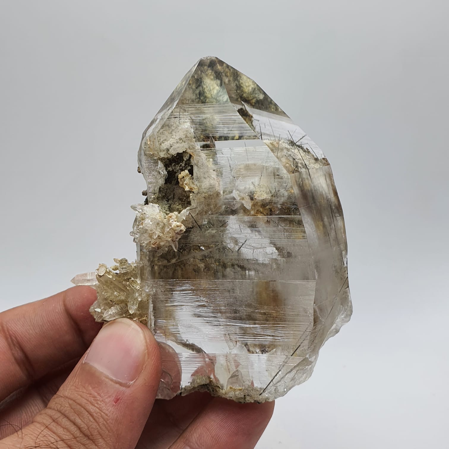 Gorgeous lustrous Quartz with fine needles of Rutile inclusion