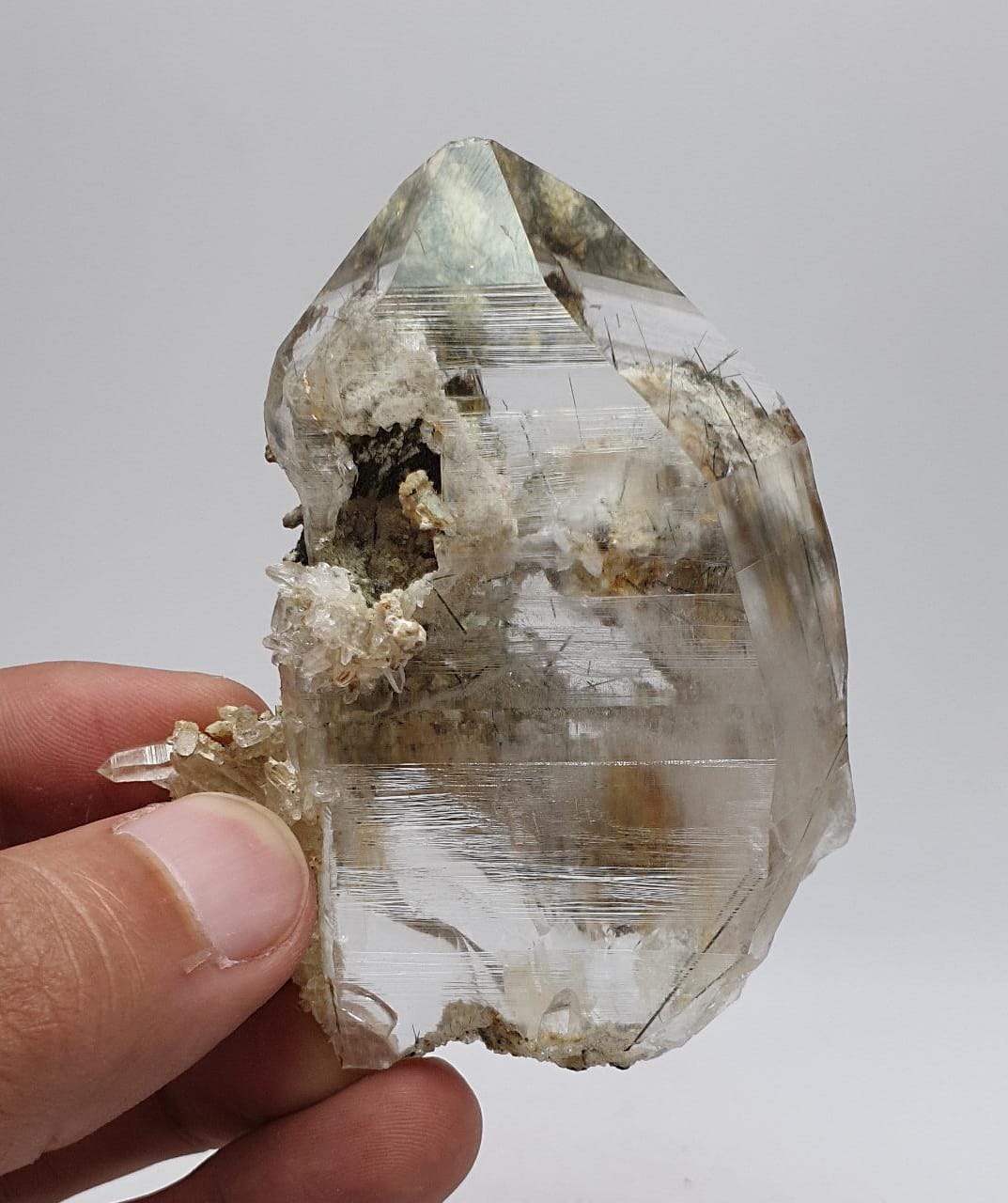 Gorgeous lustrous Quartz with fine needles of Rutile inclusion