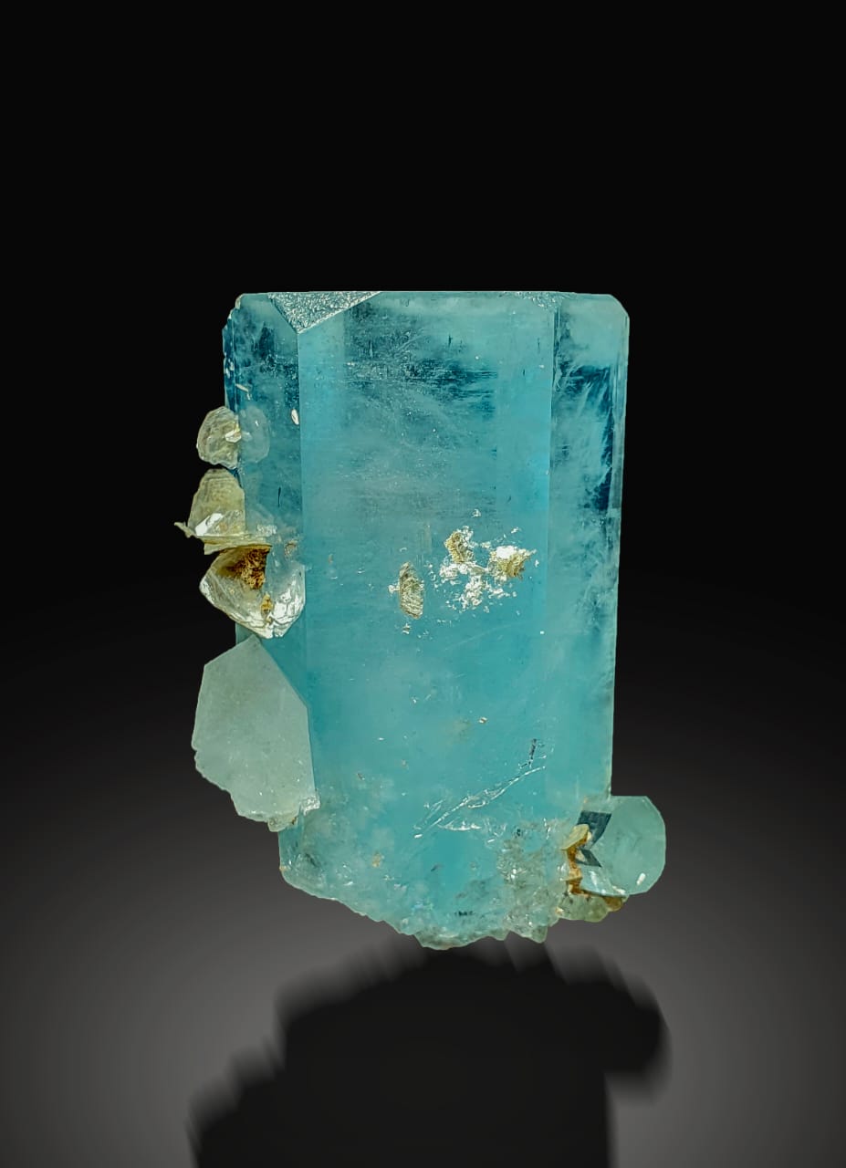 Aquamarine on dark background at Gandhara Fine Minerals 