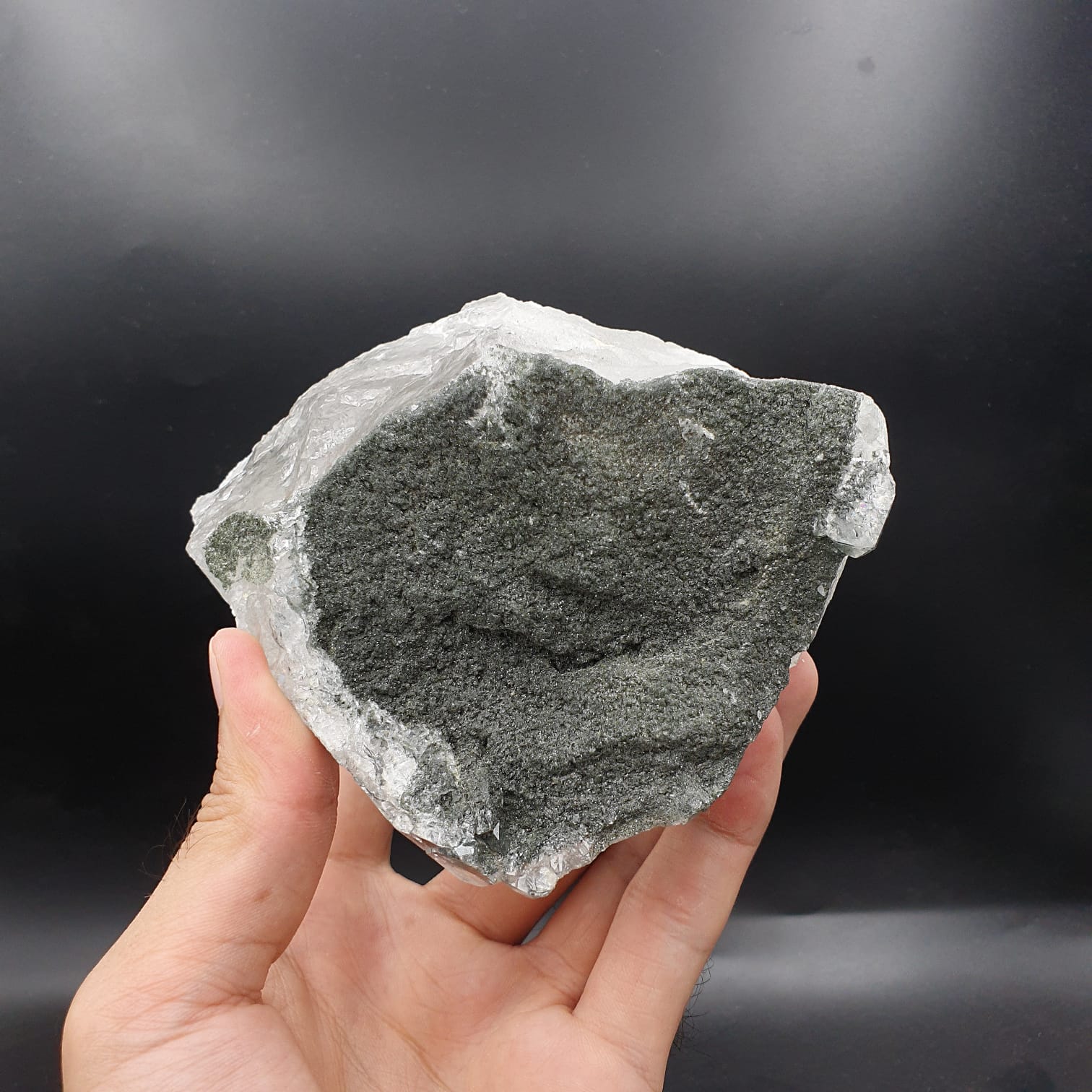 Impressive Chlorine Quartz with Excellent Transparency Well Crystalized all around
