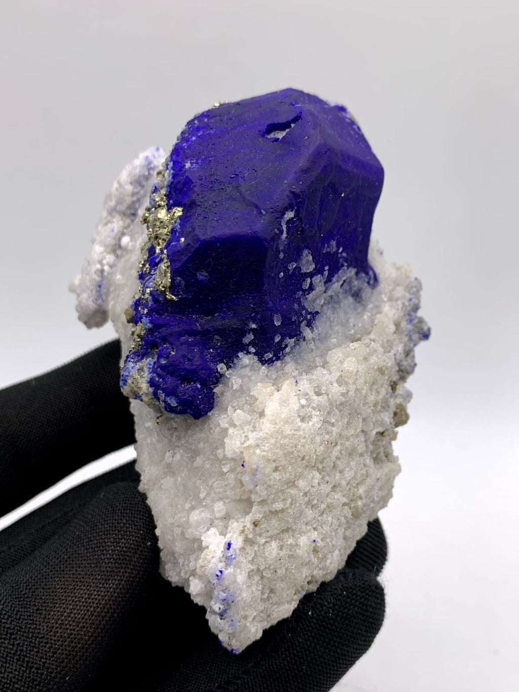Impressive Electric Blue Lazurite On Calcite With Pyrite