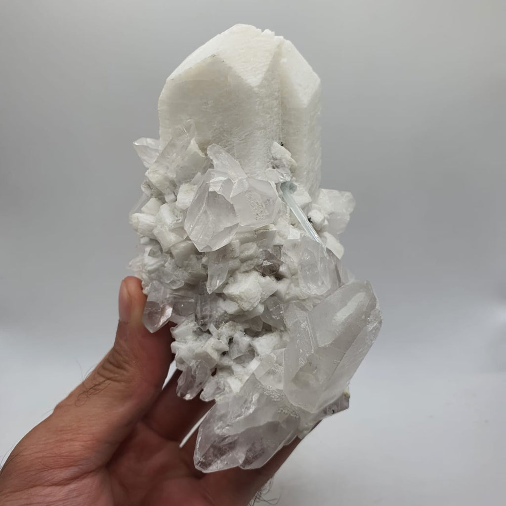 Incredible Microcline With Quartz And Aquamarine Crystal