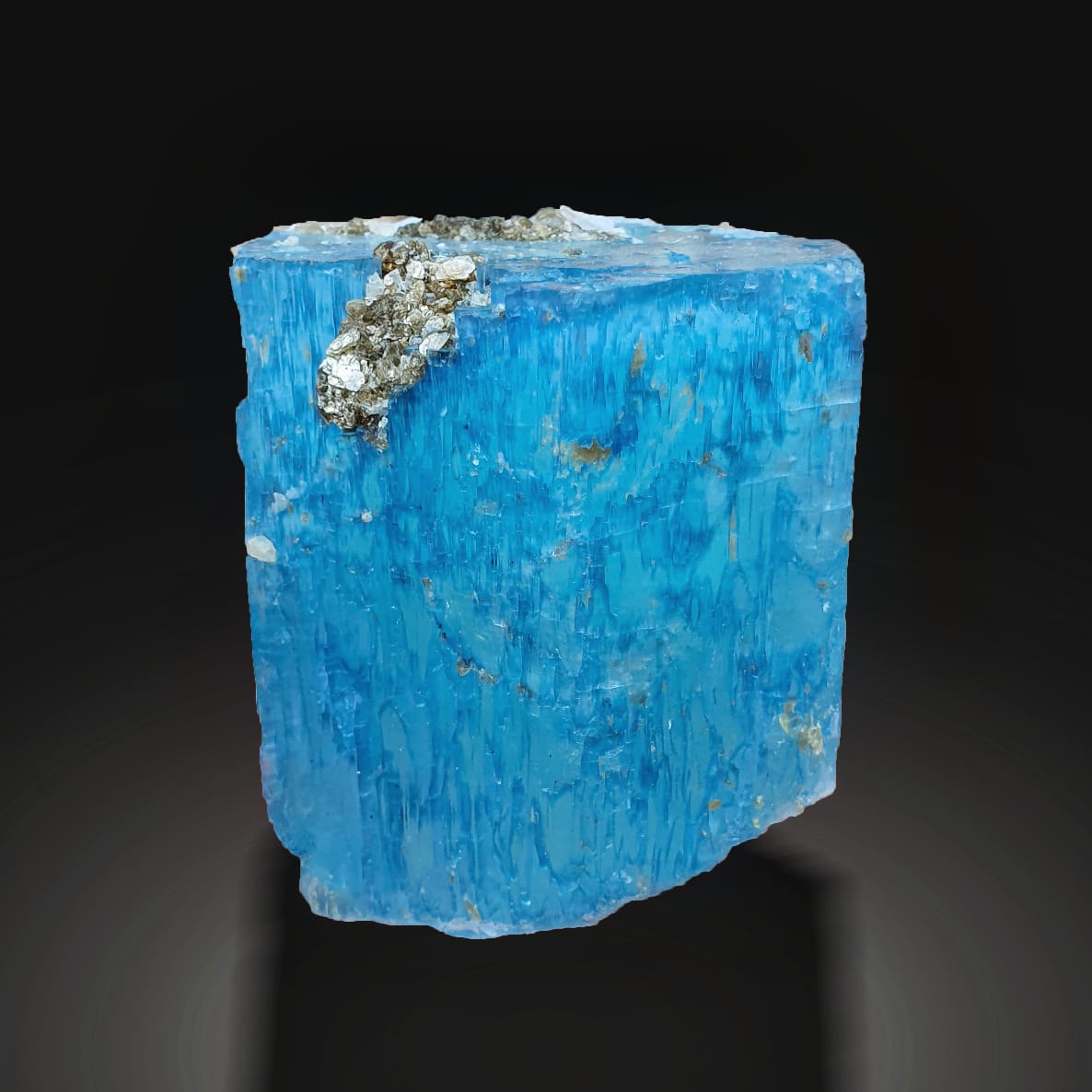 Ink Blue Aquamarine on dark background at Gandhara Fine Minerals