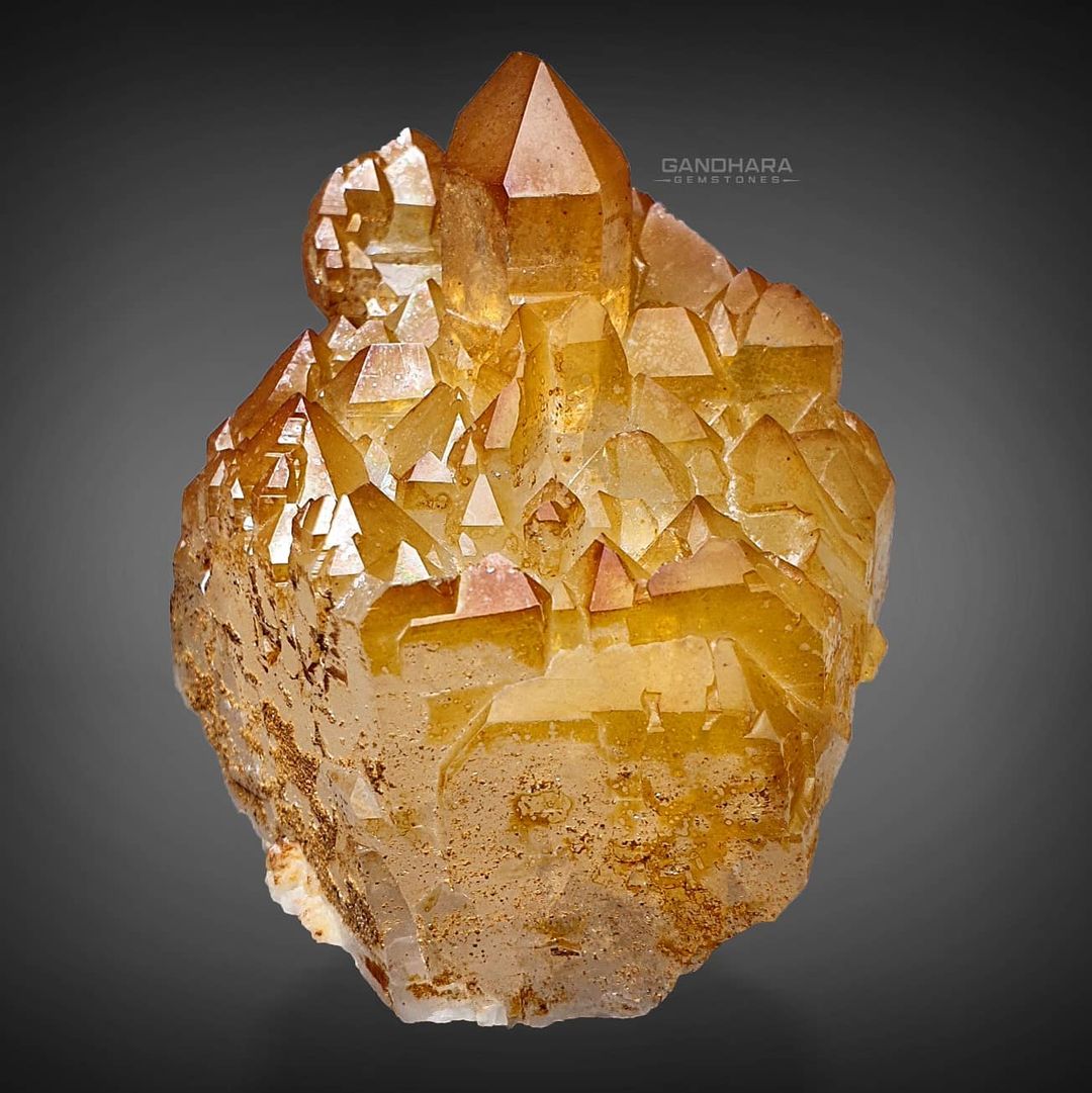 405 Grams Interesting Quartz Cluster with Iron Oxide Coating