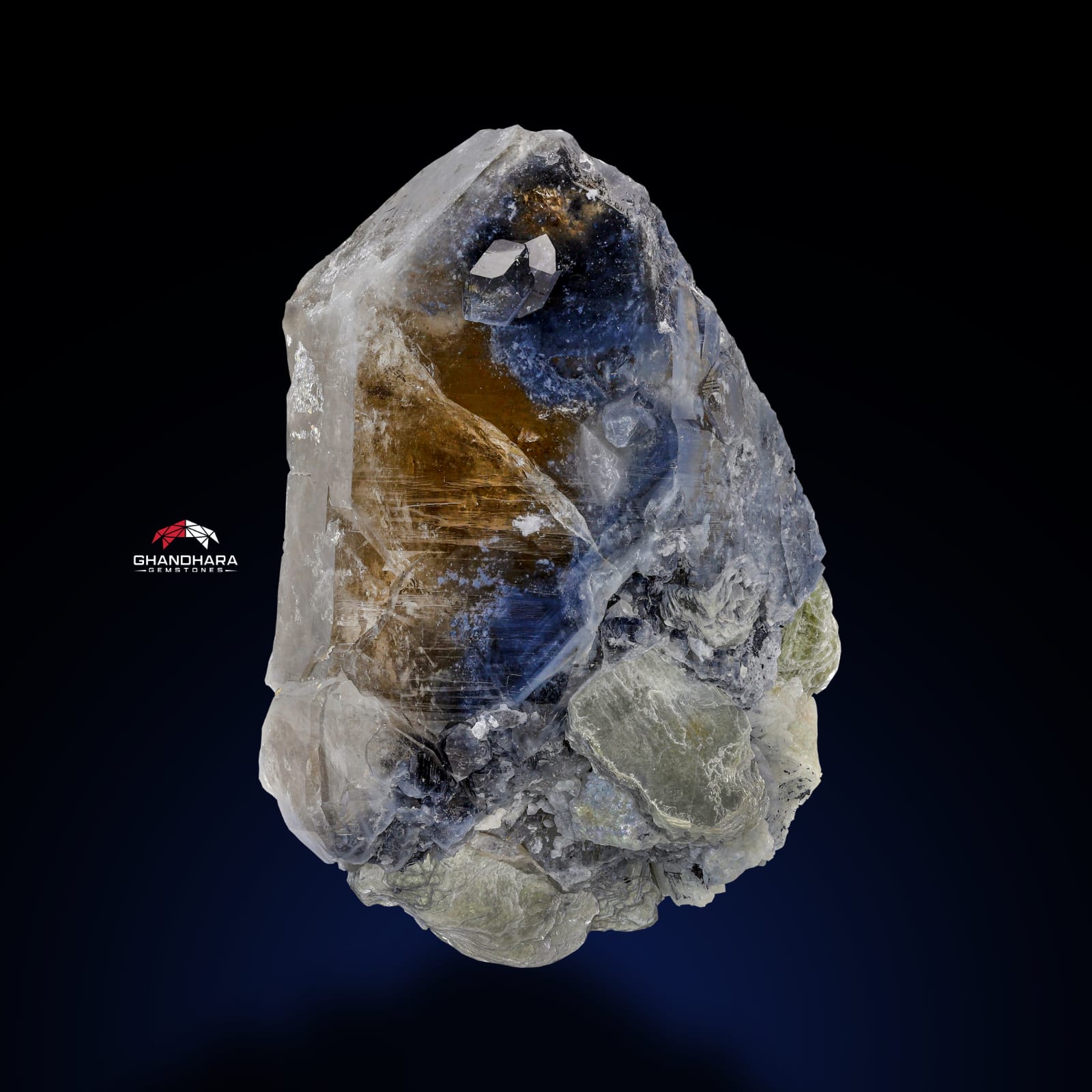 Interesting Piece Of Blue Quartz With Smoky Color