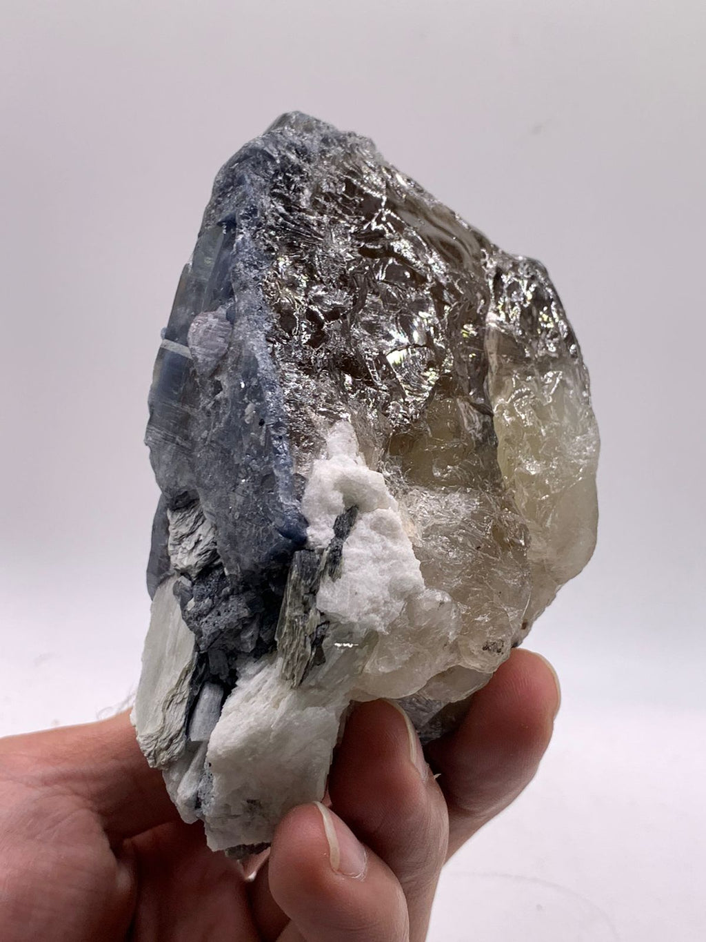 Interesting Piece Of Blue Quartz With Smoky Color