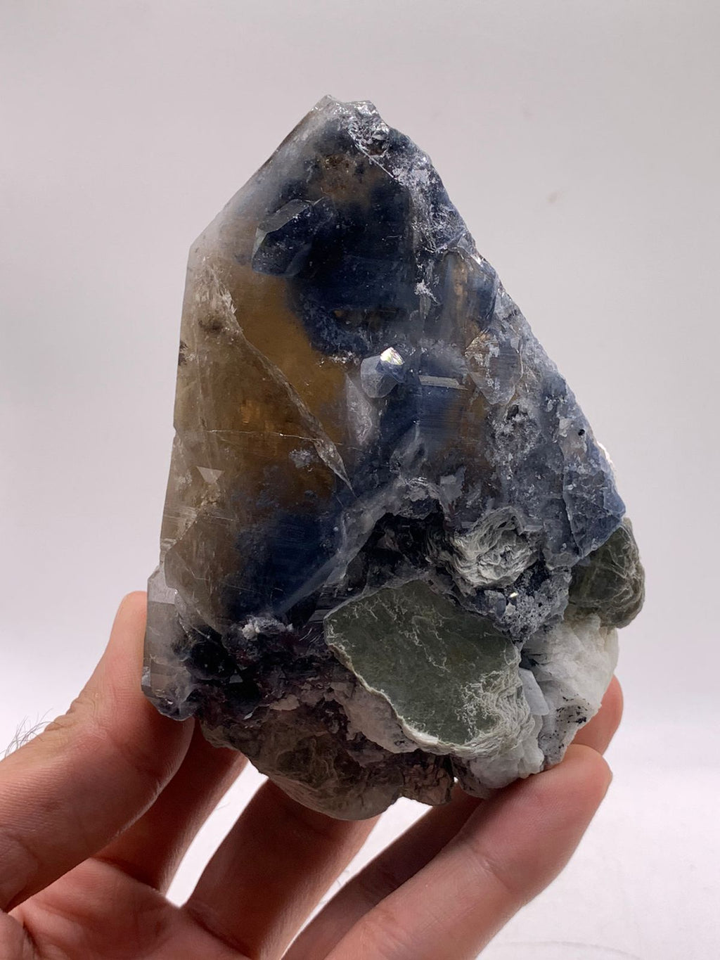 Interesting Piece Of Blue Quartz With Smoky Color