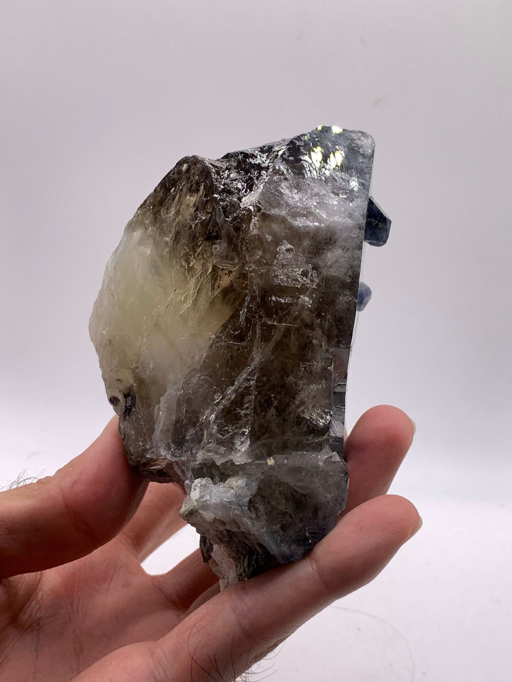 Interesting Piece Of Blue Quartz With Smoky Color