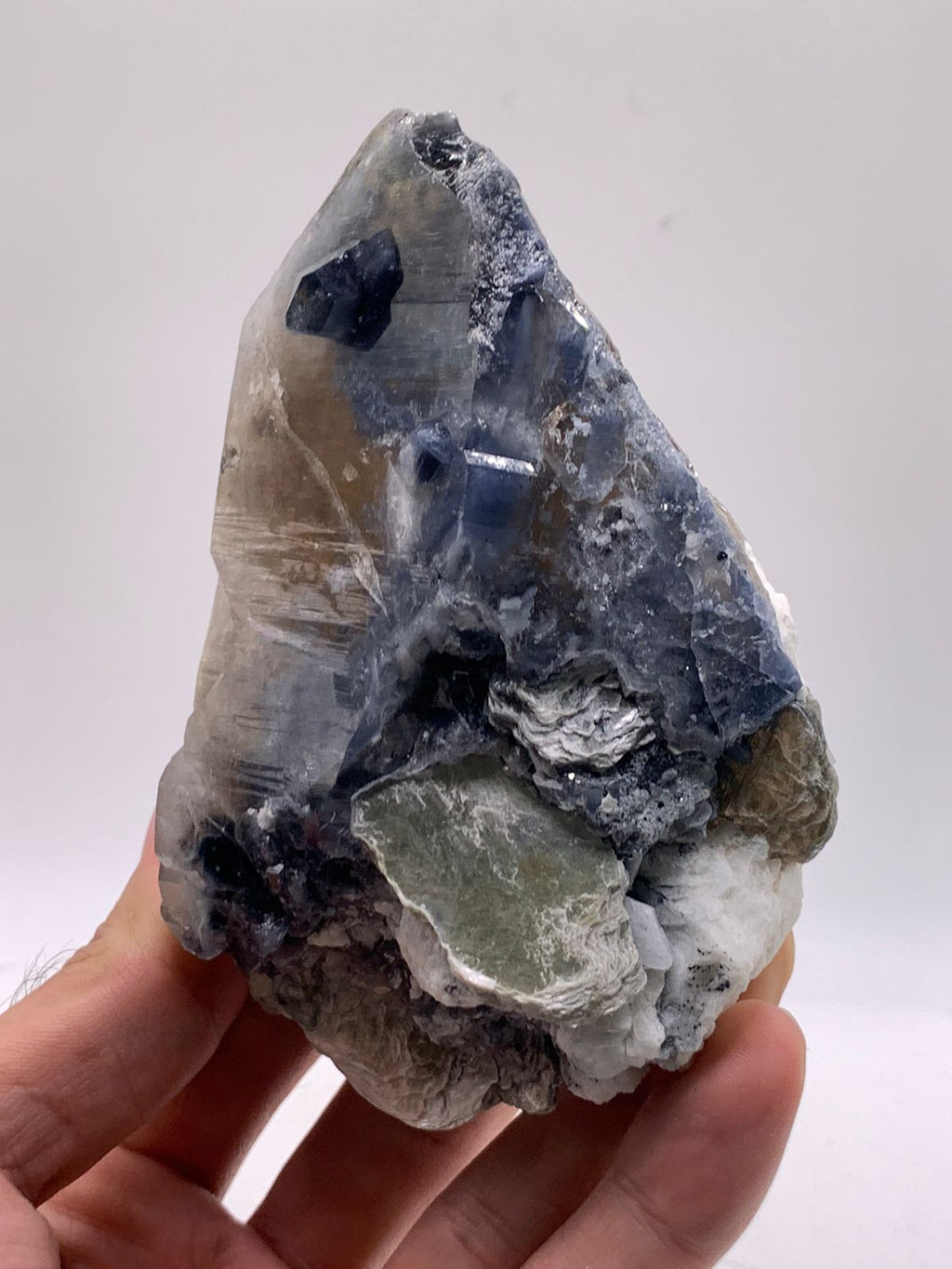 Interesting Piece Of Blue Quartz With Smoky Color