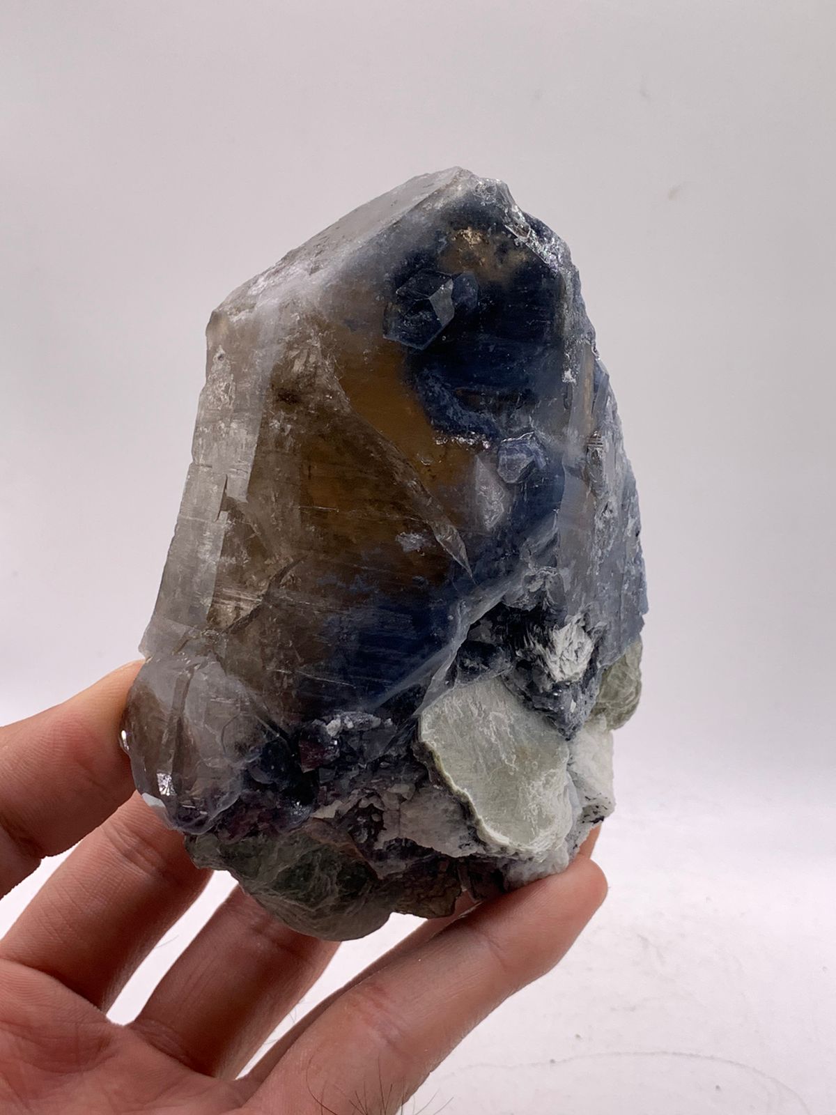 Interesting Piece Of Blue Quartz With Smoky Color