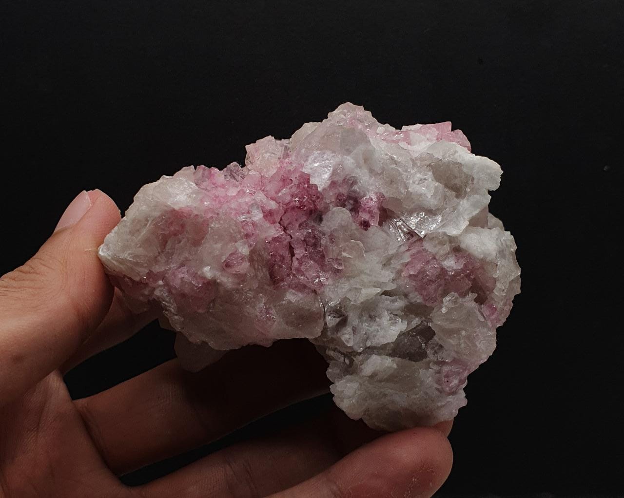 Lighter Pink Elongated Tourmaline Crystals Nicely Arranged on Smokey Quartz