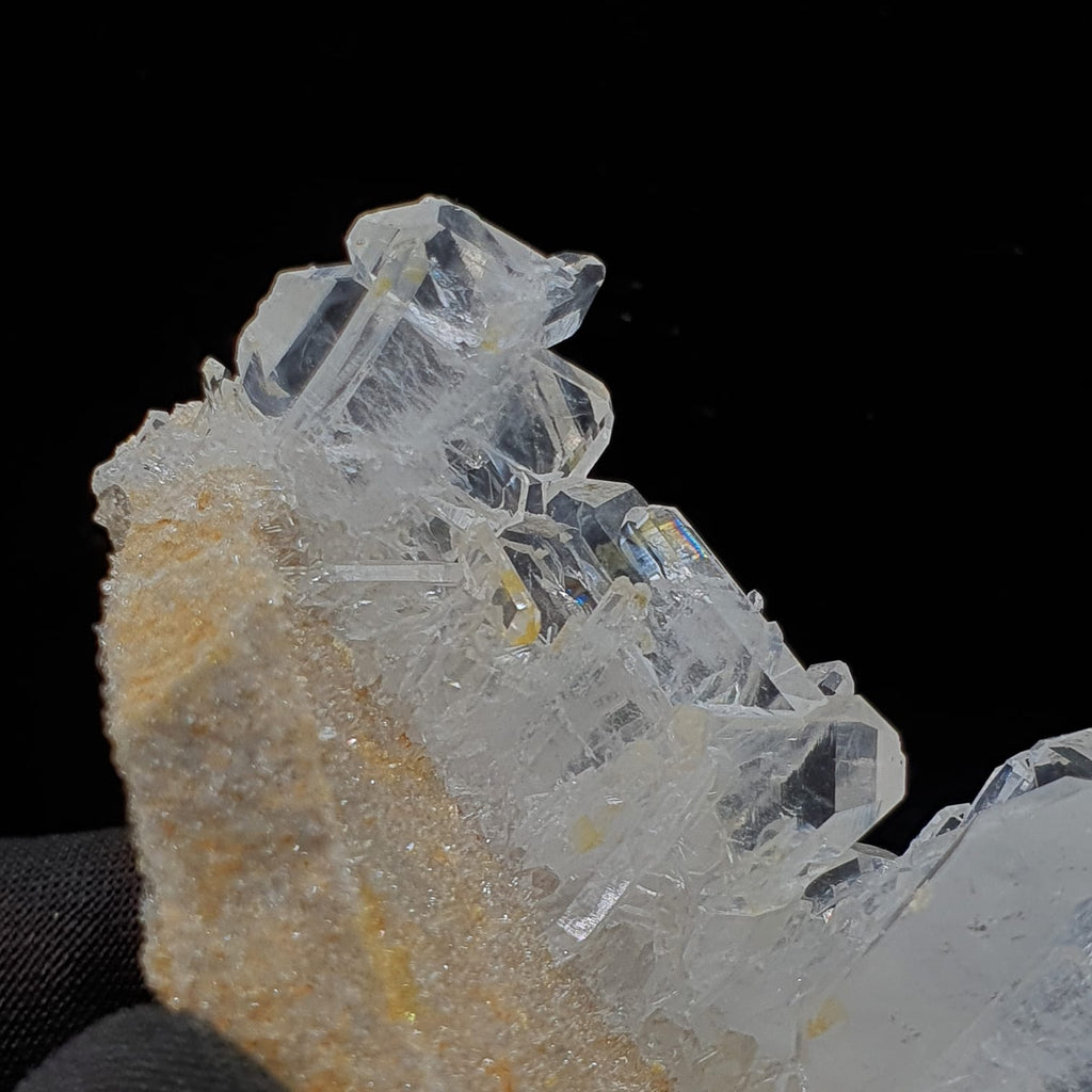 Love Arrangement Of Tabular Faden Quartz On Lemonite Matrix