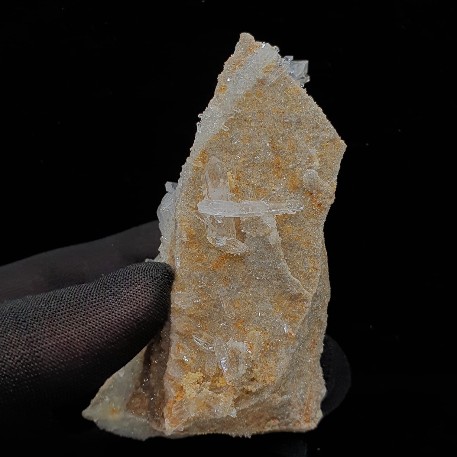 Love Arrangement Of Tabular Faden Quartz On Lemonite Matrix