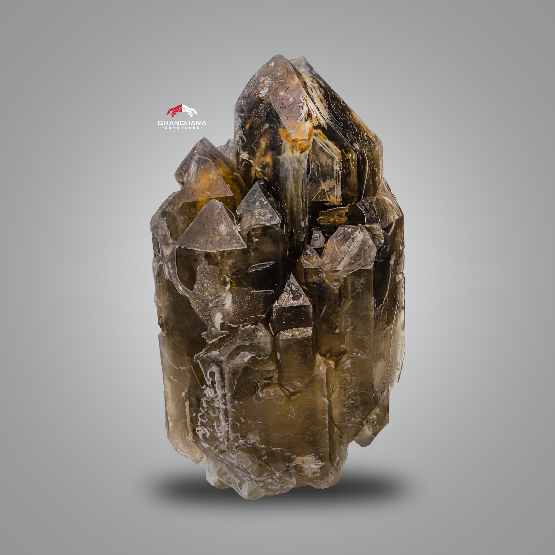 Lovely Aggregate Of Smoky Quartz Crystals Nicely Attached