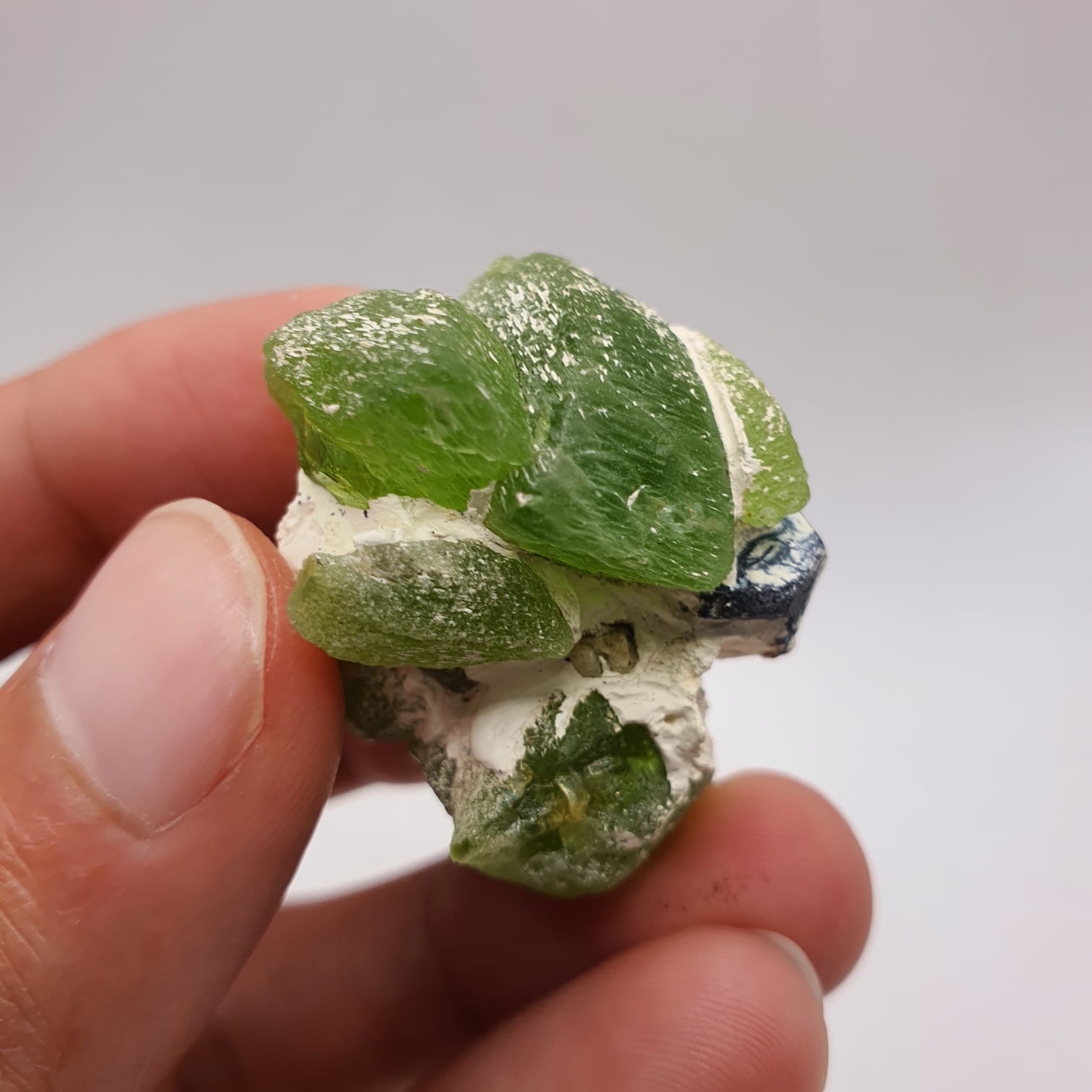 Lovely Apple Green Elongated Peridot With Magnetite