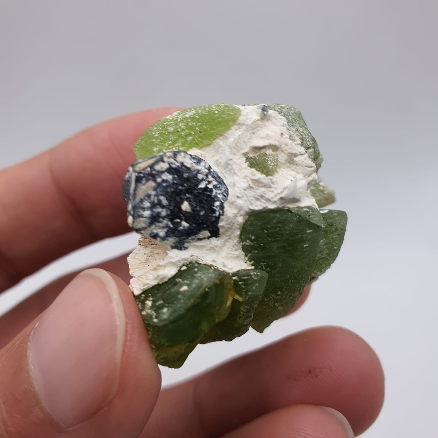 Lovely Apple Green Elongated Peridot With Magnetite