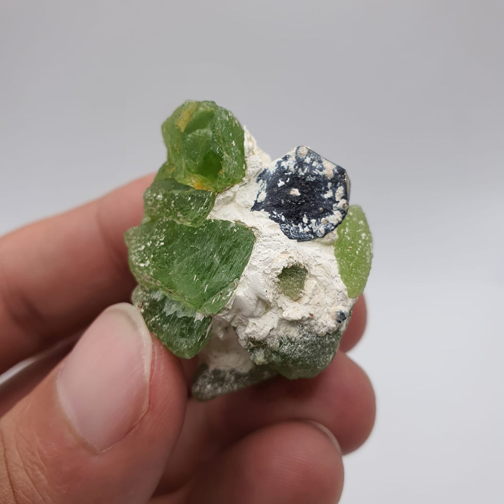 Lovely Apple Green Elongated Peridot With Magnetite