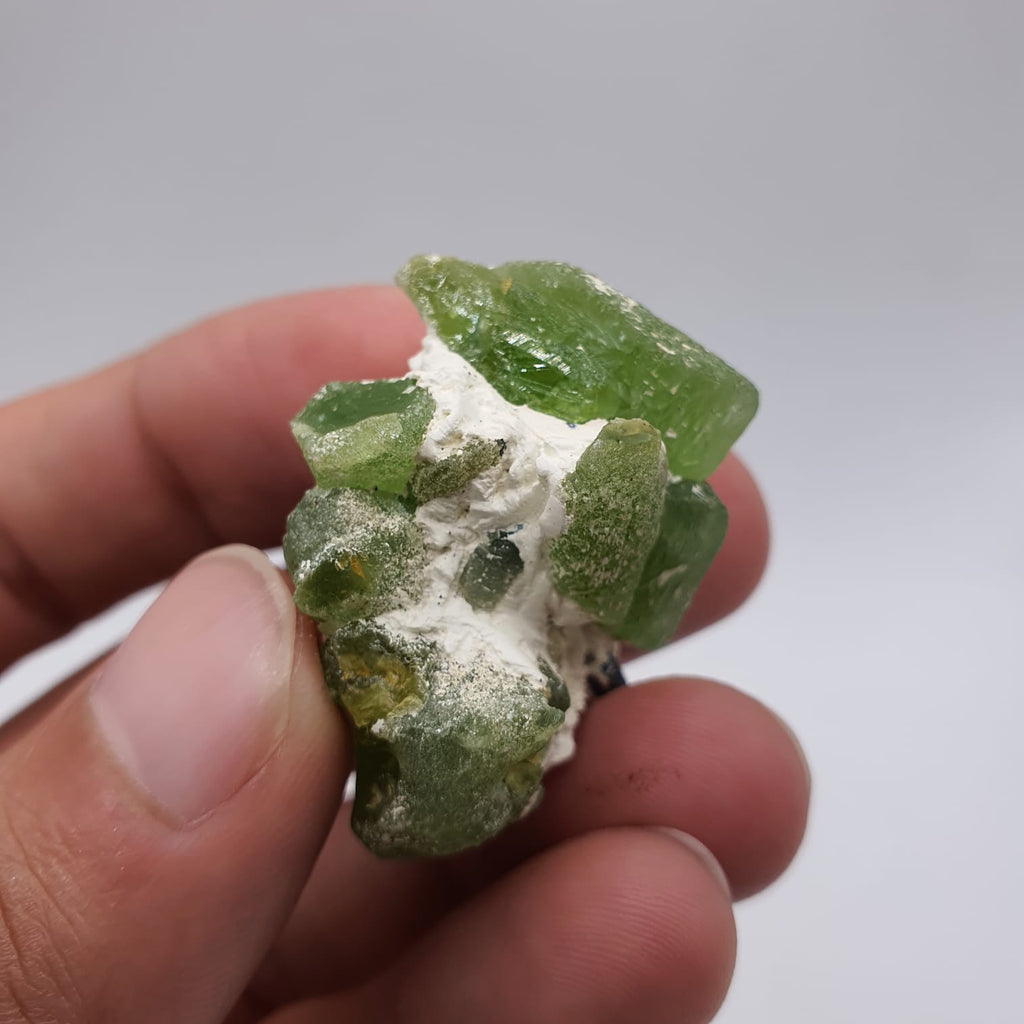 Lovely Apple Green Elongated Peridot With Magnetite