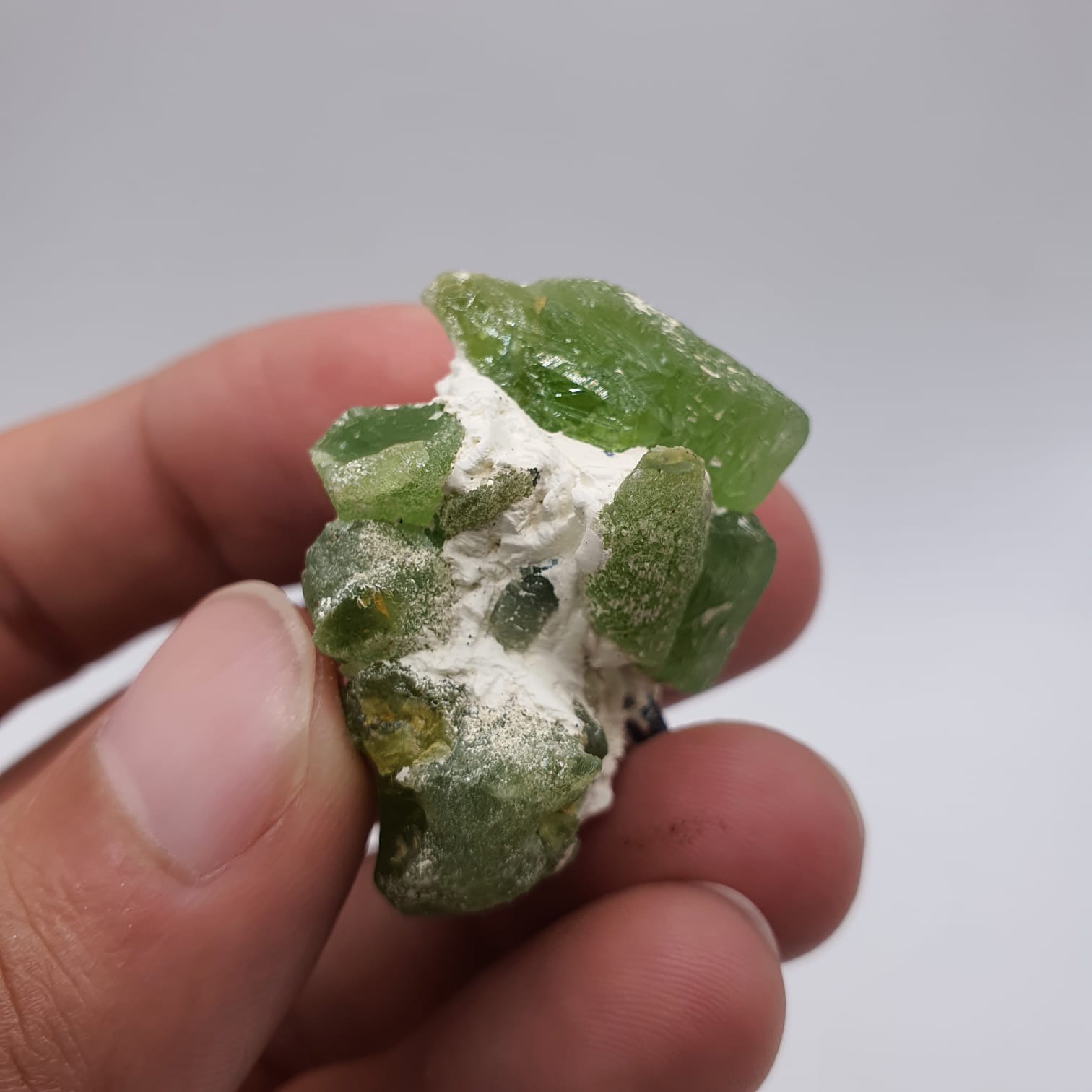 Lovely Apple Green Elongated Peridot With Magnetite