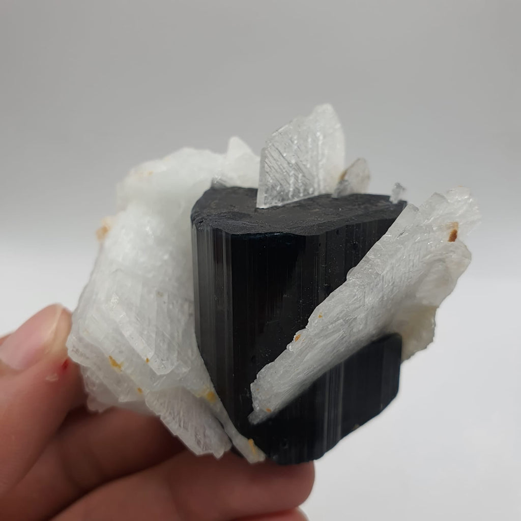 Lovely Cleavelandite Crystals Shooting Out Of Blue Cap Tourmaline