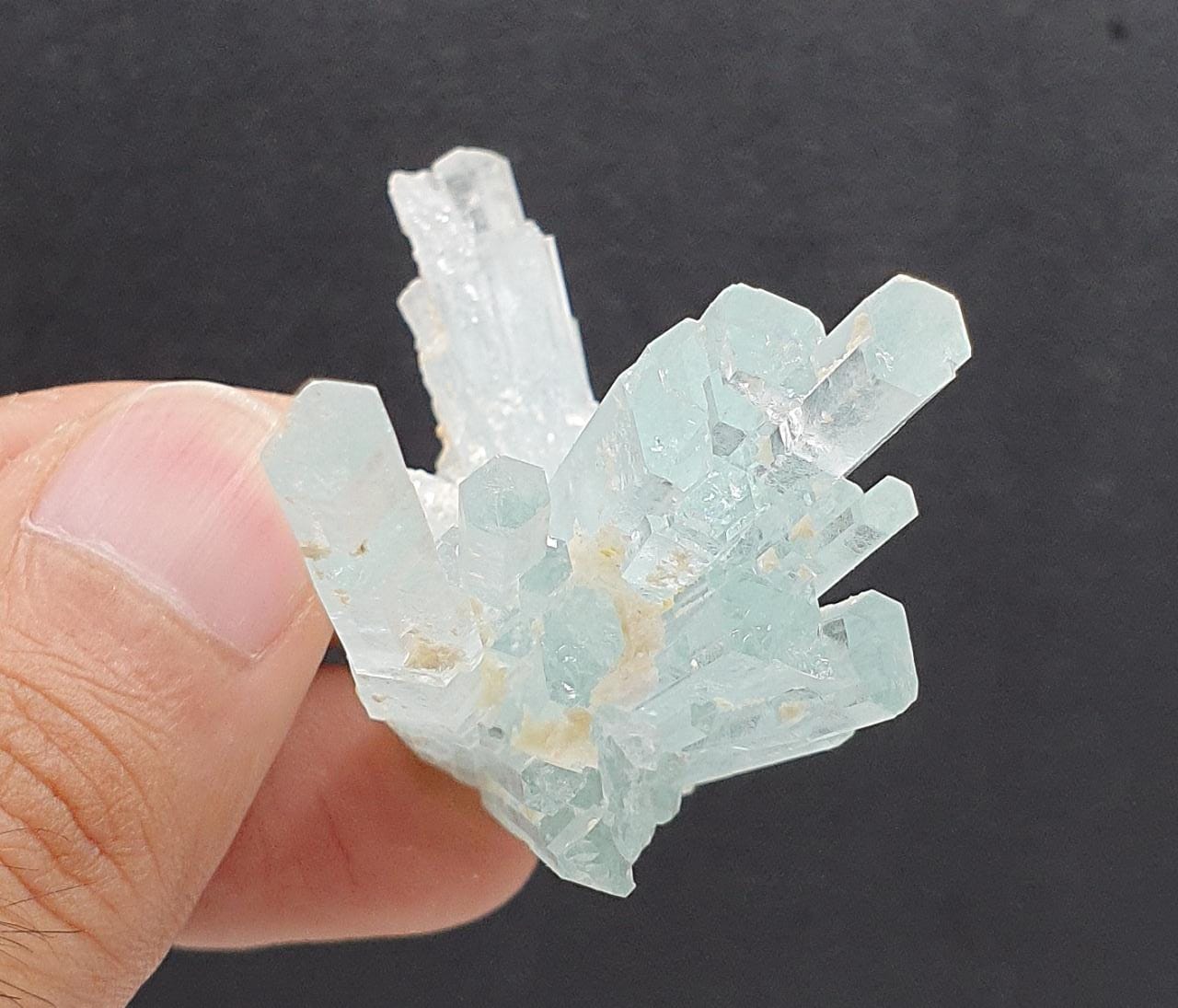 Lovely Robust Aquamarine Cluster with Nice Detailed Albite