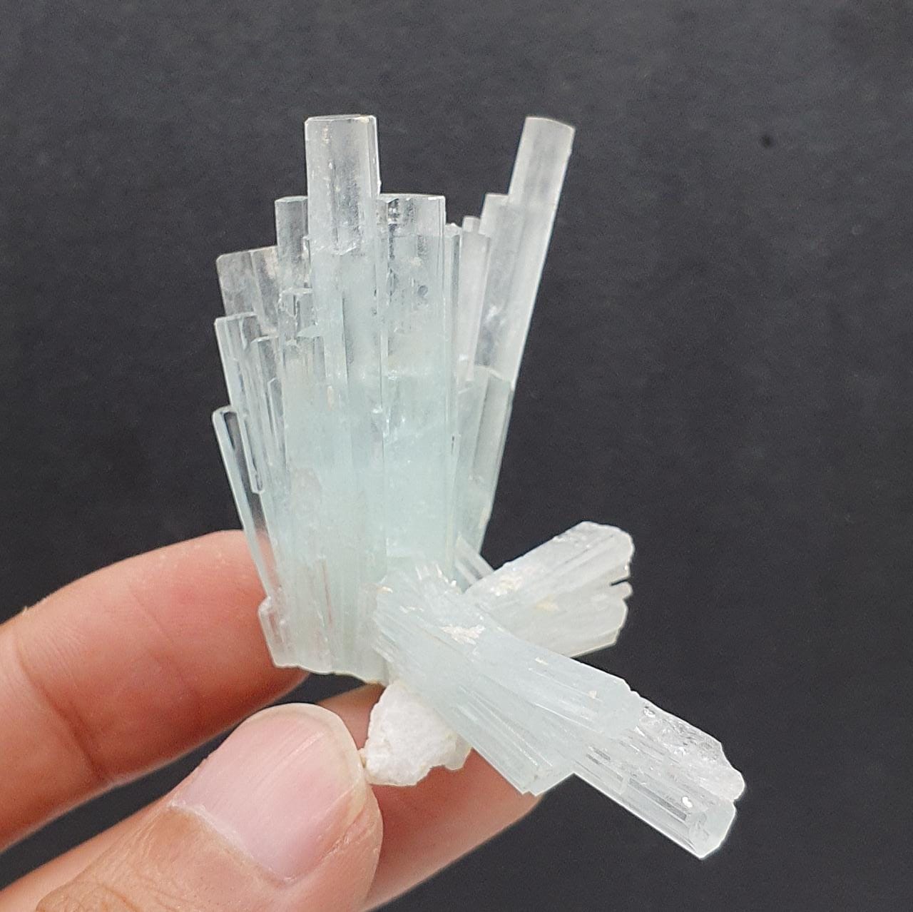Lovely Robust Aquamarine Cluster with Nice Detailed Albite