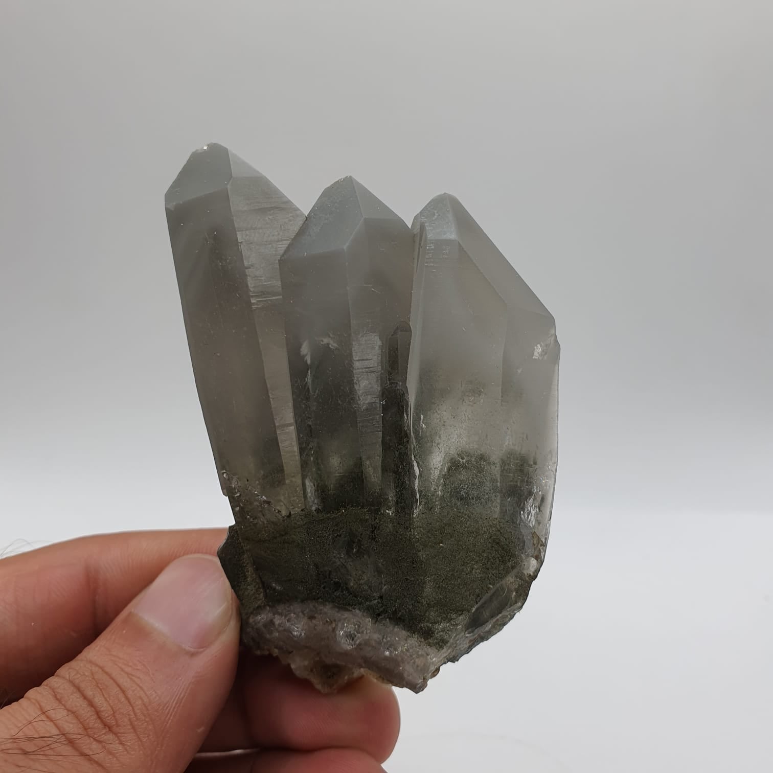 Lovely Robust Trio Of Chlorite Quartz