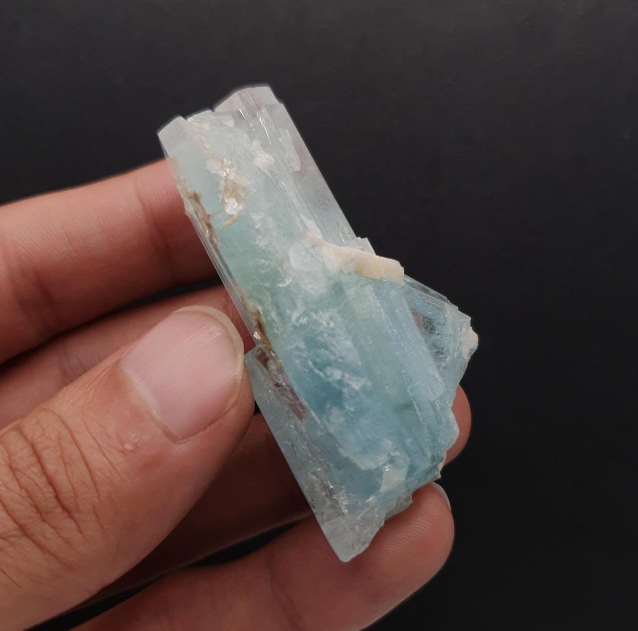 Lovely Sky-Blue Color Aquamarine Aggregate With Muscovite