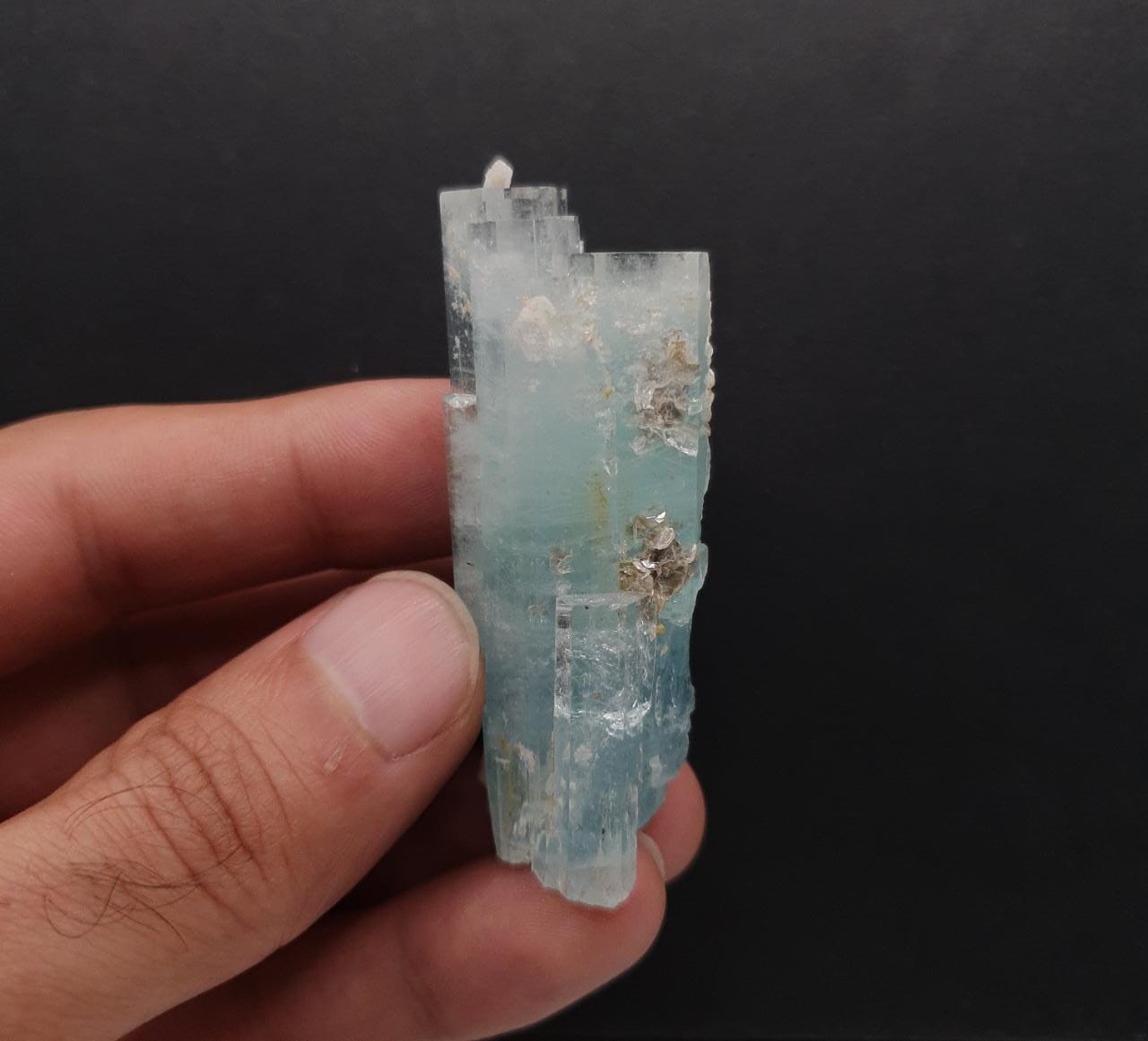 Lovely Sky-Blue Color Aquamarine Aggregate With Muscovite