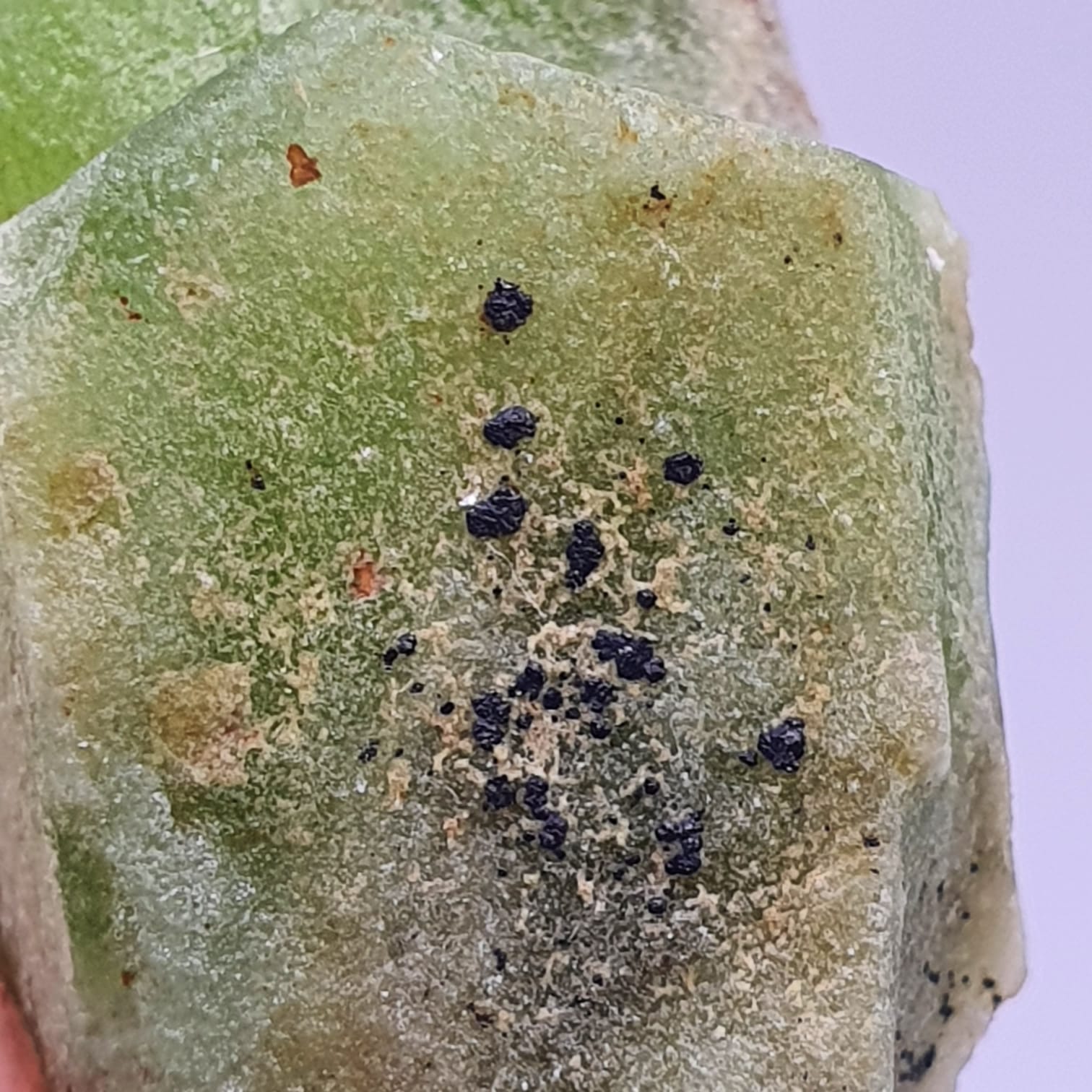 Lovely Apple-Green Peridot With Magnetite Crystals