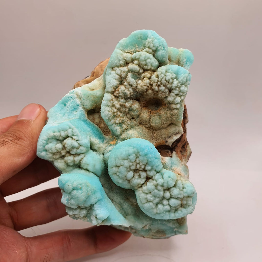 Lovely Blue Aragonite Crystals On Matrix