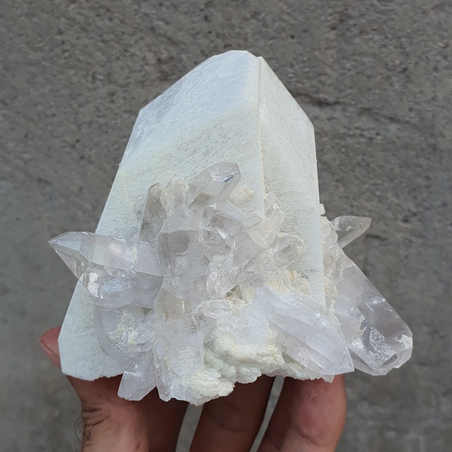 Lovely Twinned Microcline Smoky Quartz Cluster from Skardu, Pakistan