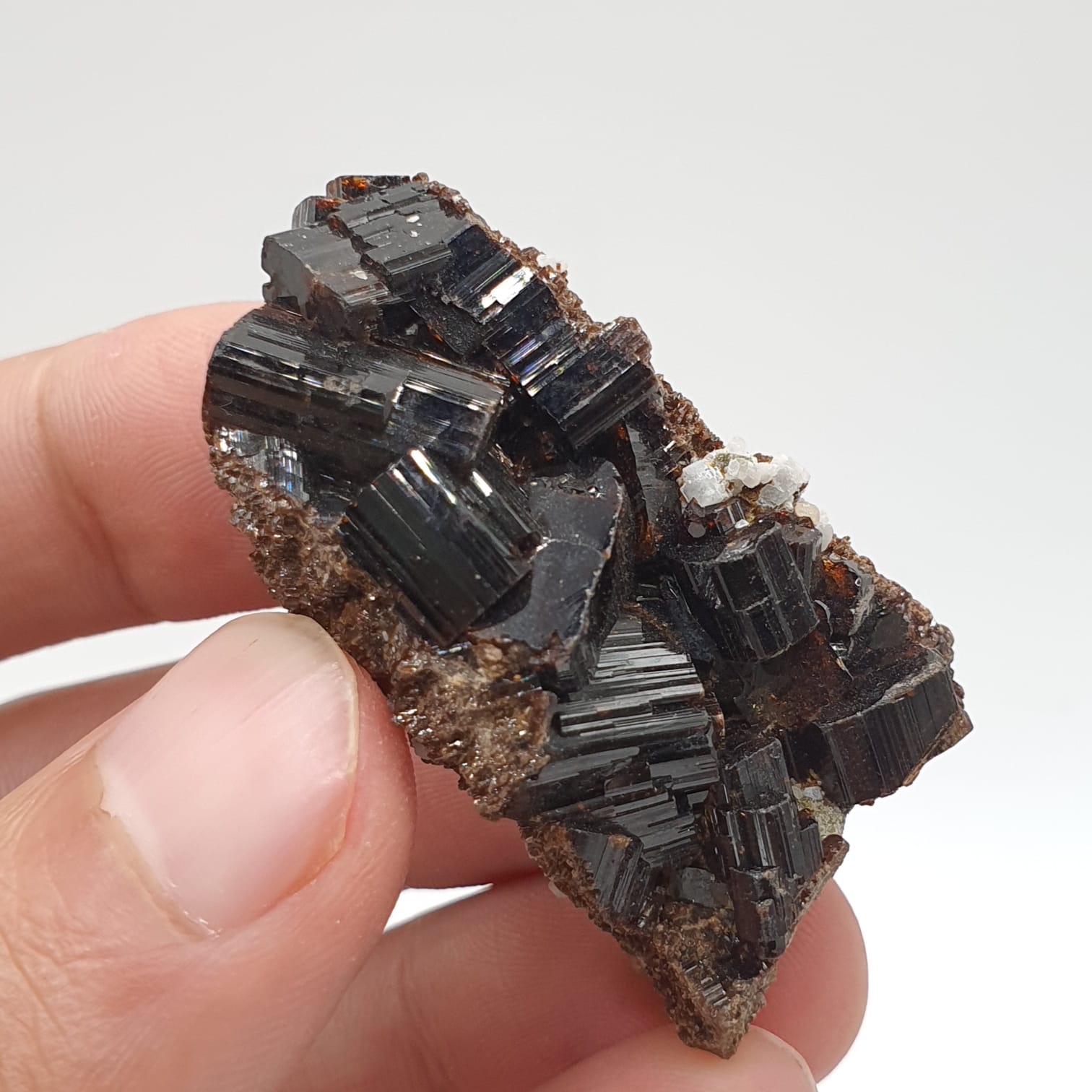Lusterious Elongated Vesuvianite Crystal Aggregate On Matrix