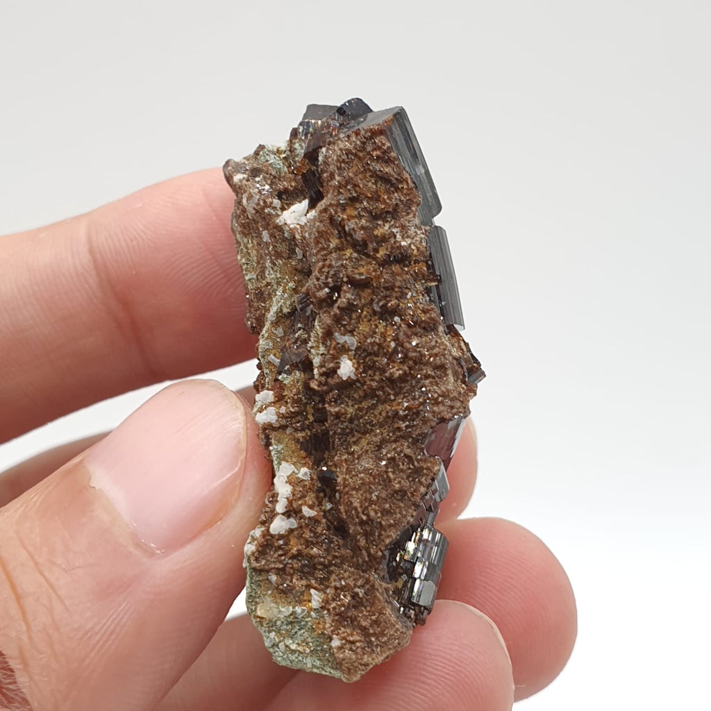 Lusterious Elongated Vesuvianite Crystal Aggregate On Matrix