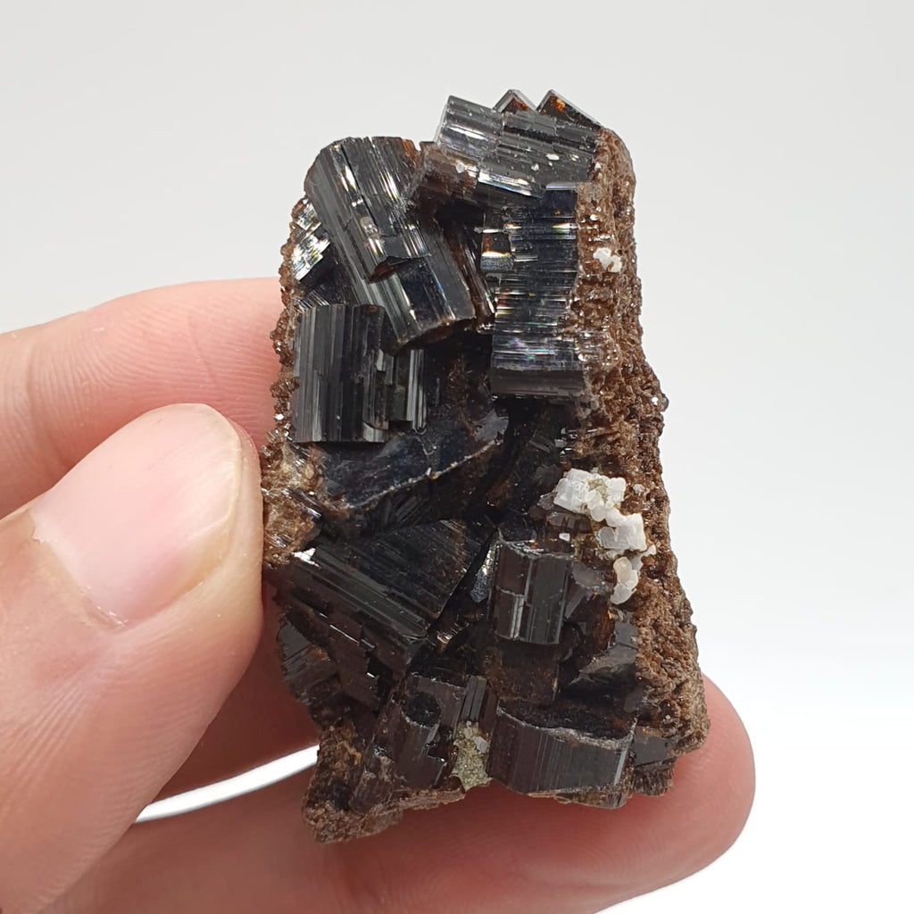Lusterious Elongated Vesuvianite Crystal Aggregate On Matrix