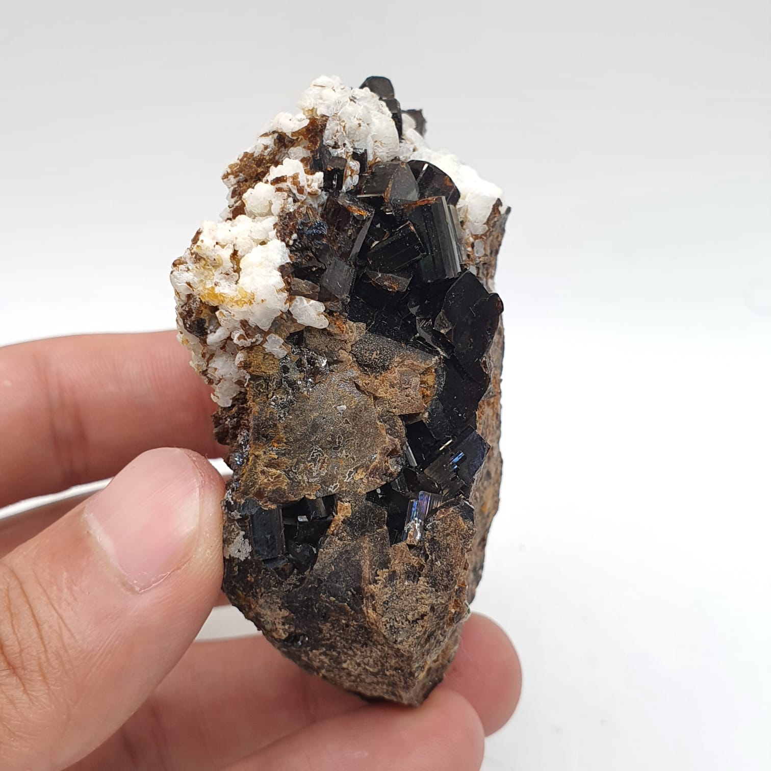 Lusterious Vesuvianite Crystals On Matrix With Albite