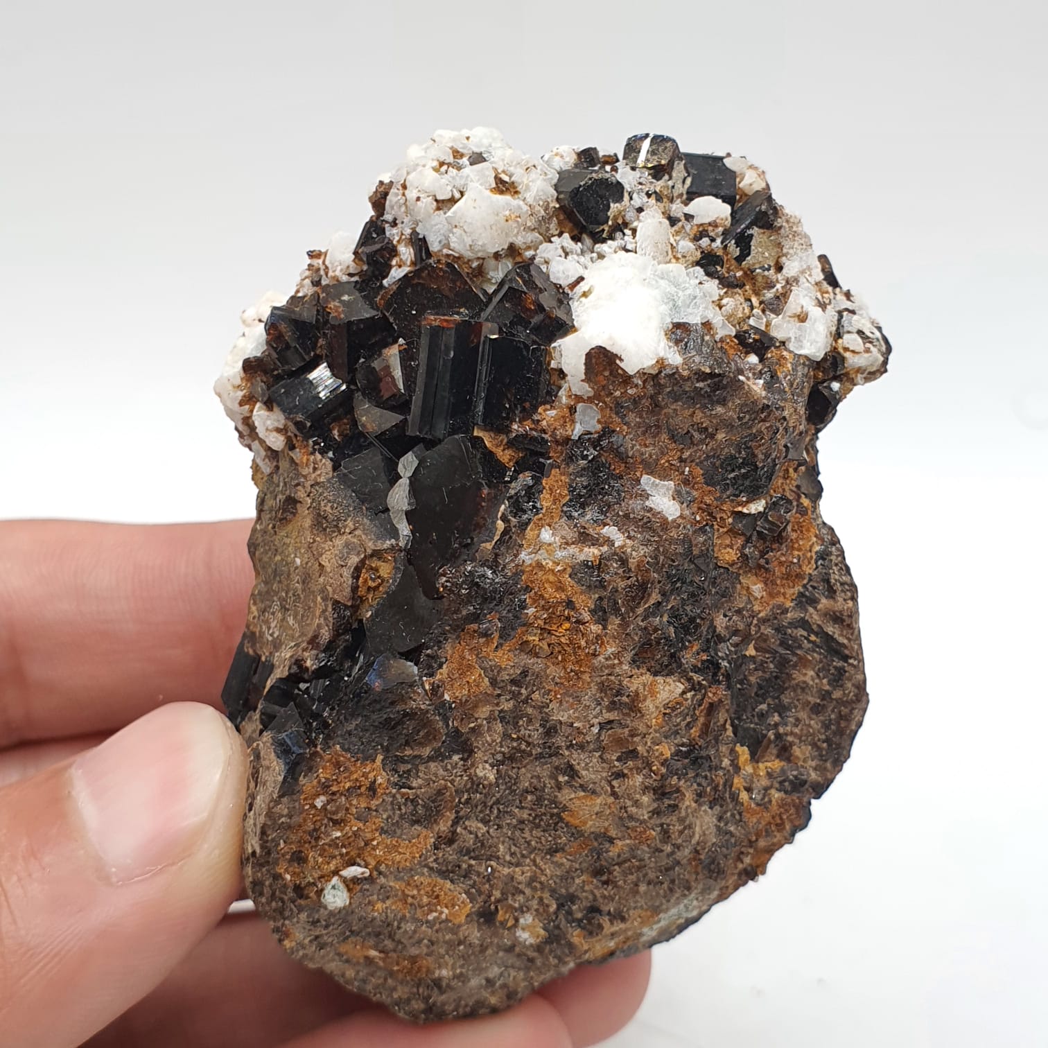 Lusterious Vesuvianite Crystals On Matrix With Albite