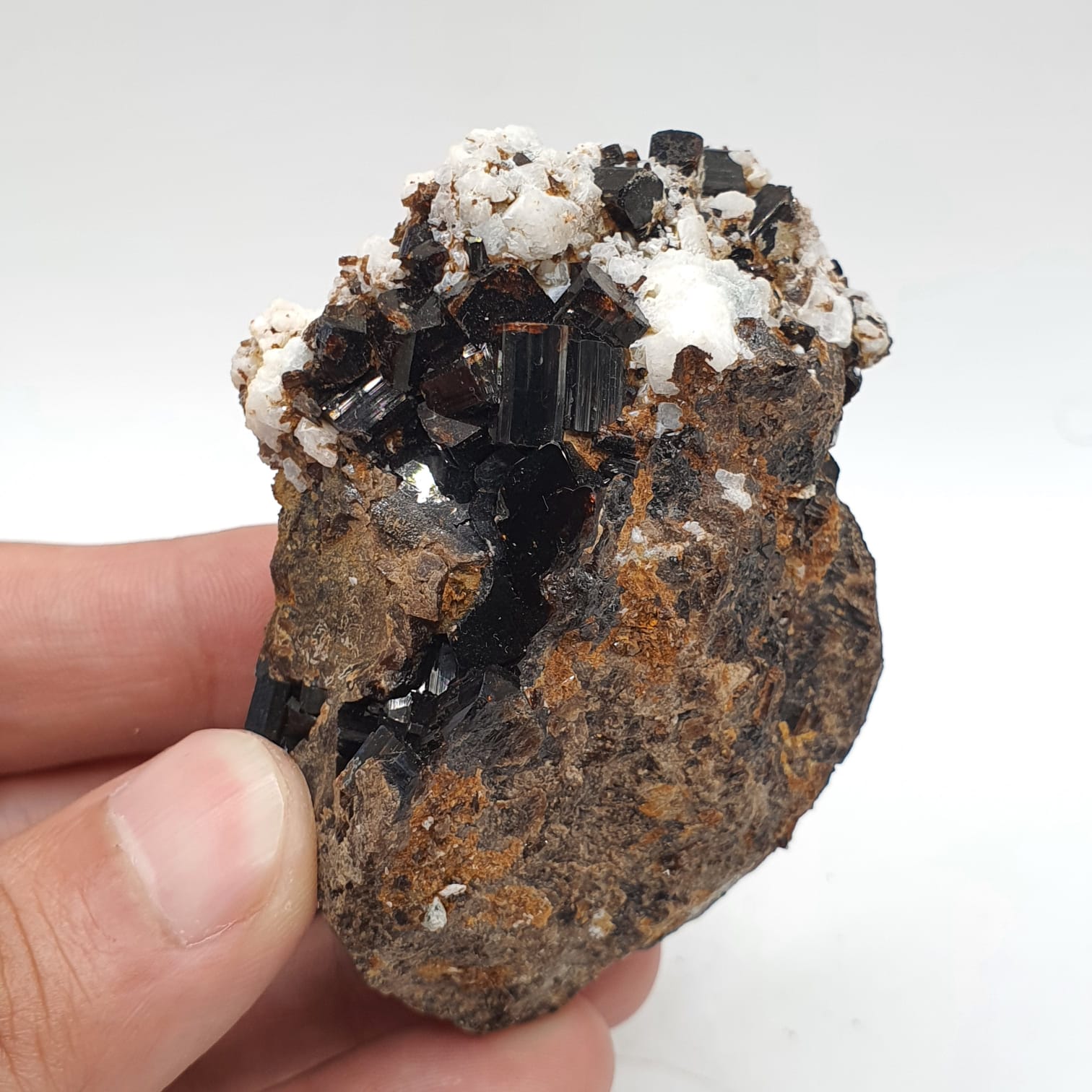 Lusterious Vesuvianite Crystals On Matrix With Albite