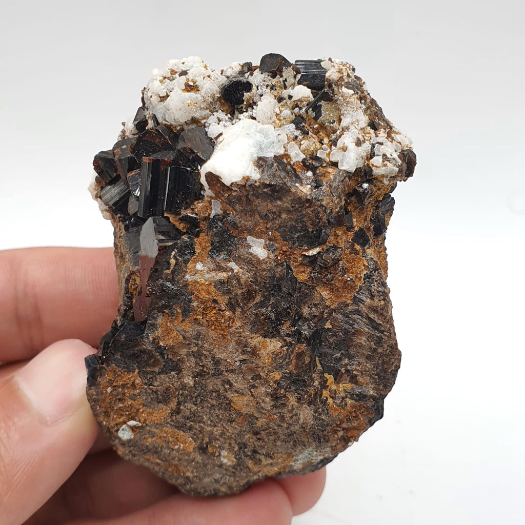 Lusterious Vesuvianite Crystals On Matrix With Albite