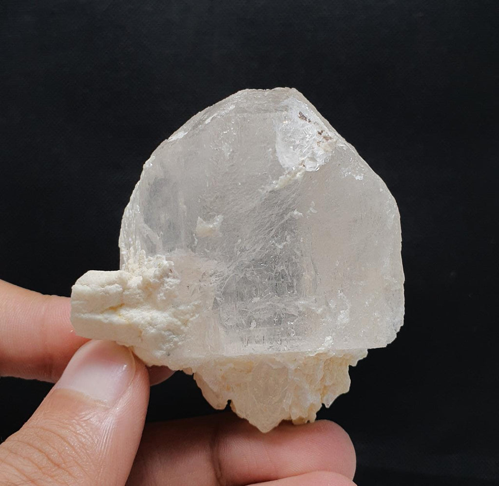 Magnificent Etched With Natural Art on Crystal Surface of Topaz with Albite
