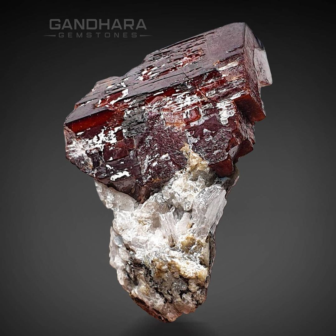 18 Grams Mangano Tantalite Crystal Perched on Albite Matrix