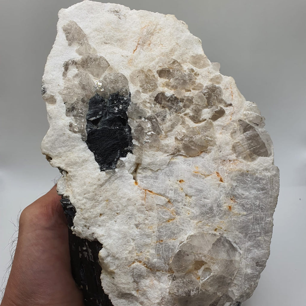 Microcline Feldspar With Schorl On Cleavelandite