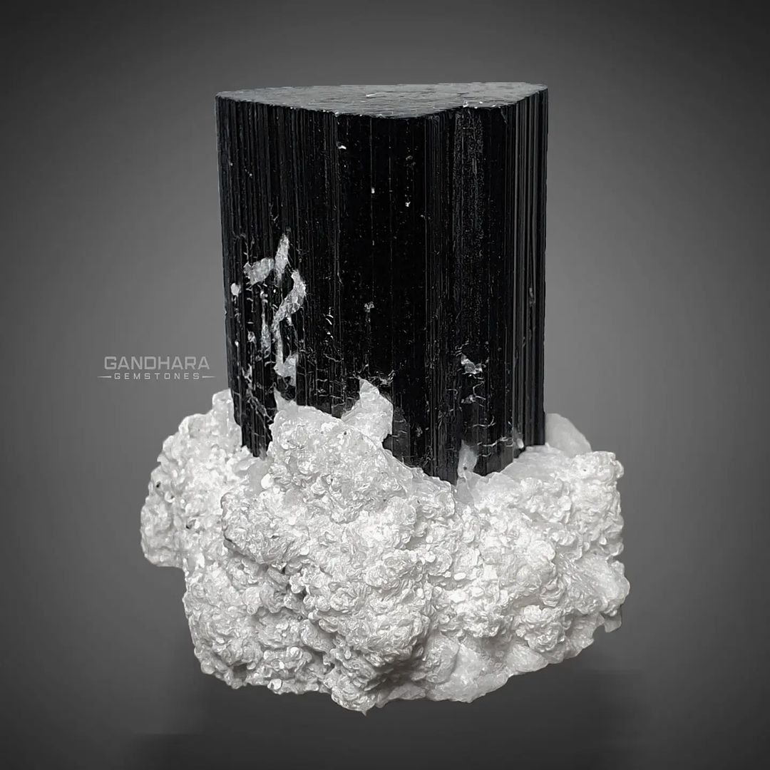 77 grams Perfect Schorl Crystal Specimen on Cleavelandite