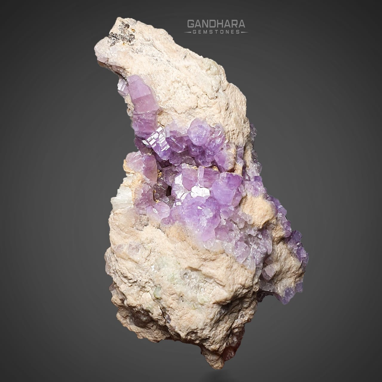 90 Grams Purple Apatite Cluster Specimen in Albite