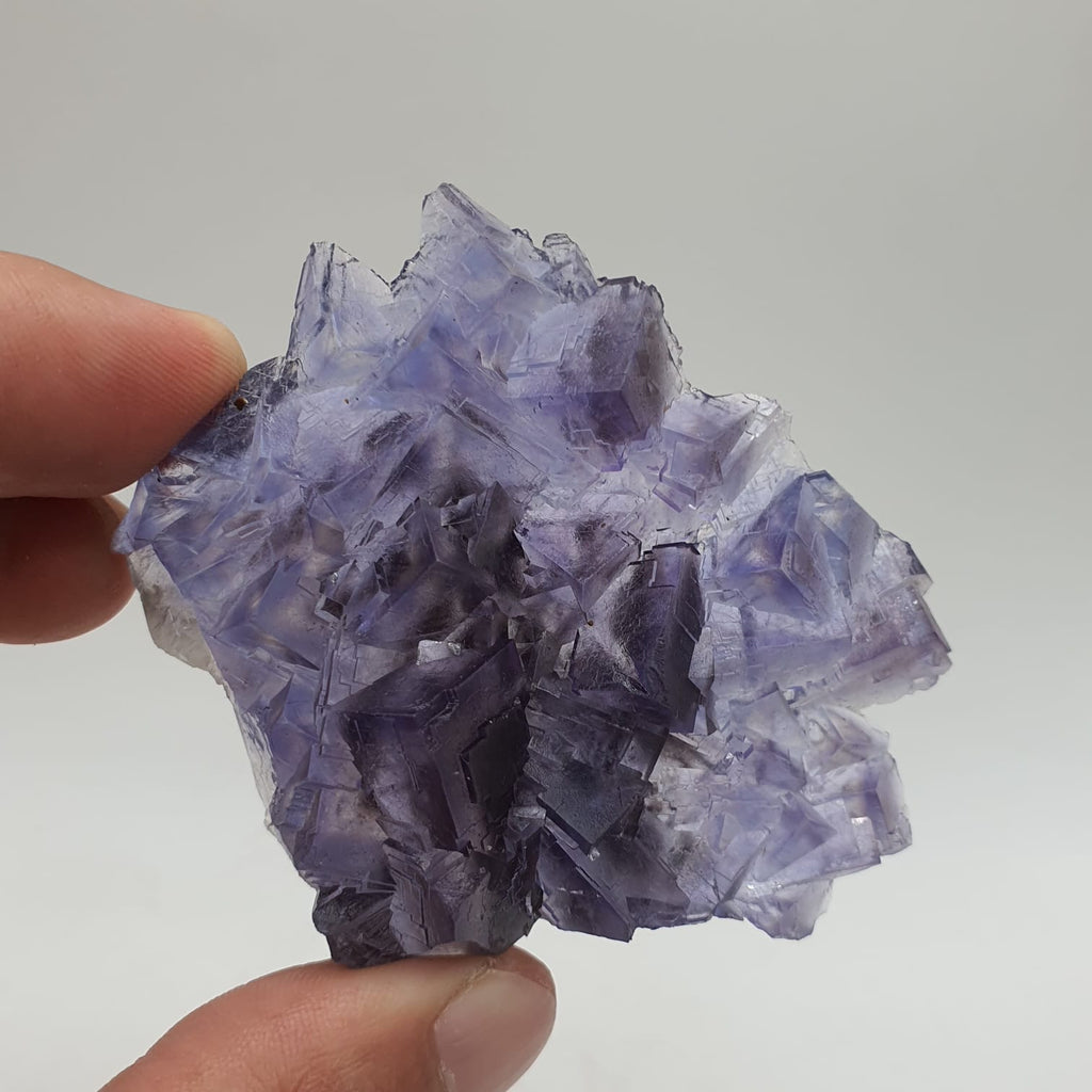 Purple Glassy Fluorite With Blue Color Zoning